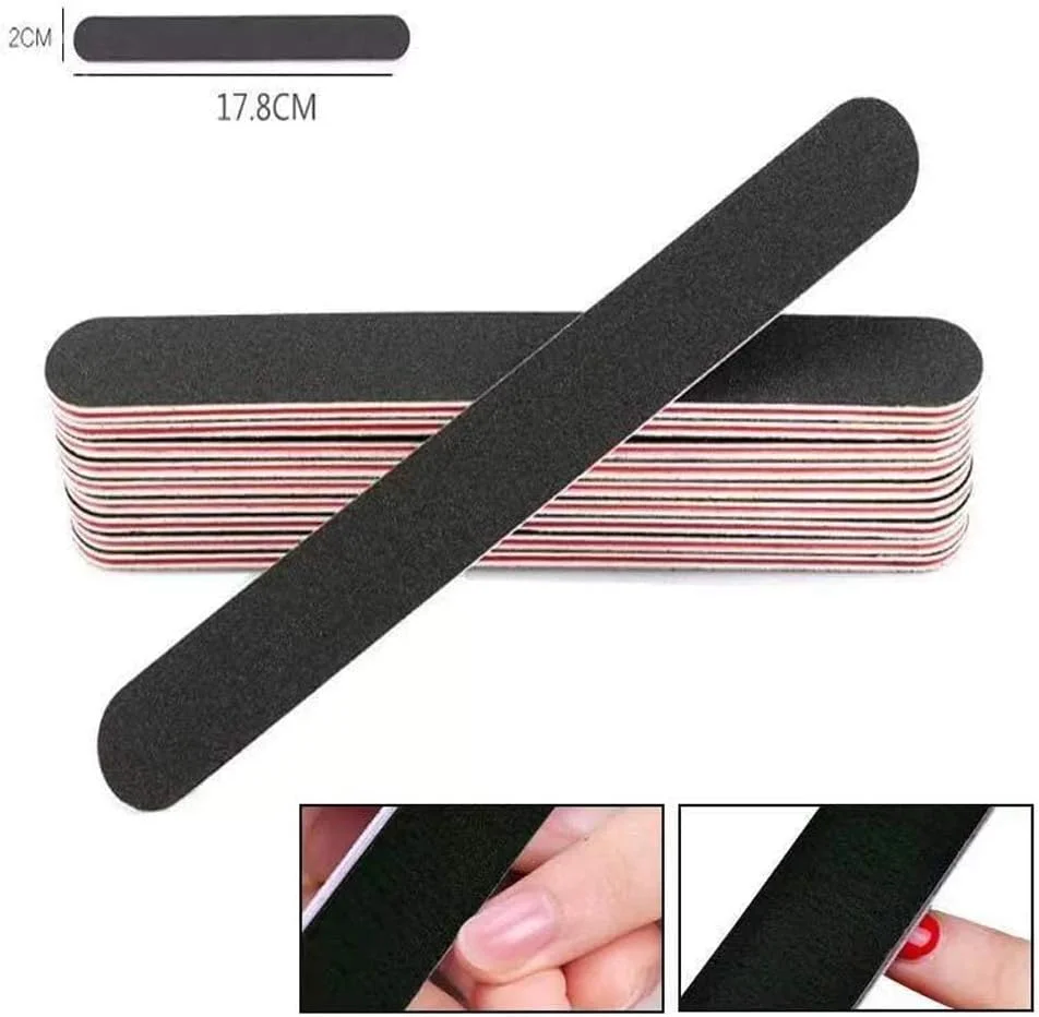 ست سوهان ناخن اکسفور، دو طرفه درجه زبری 100/180، سوهان ناخن انگشت برای خانم ها، ابزار حرفه ای مانیکور پدیکور، ست 50 عددی سوهان ناخن برای استفاده در منزل و سالن