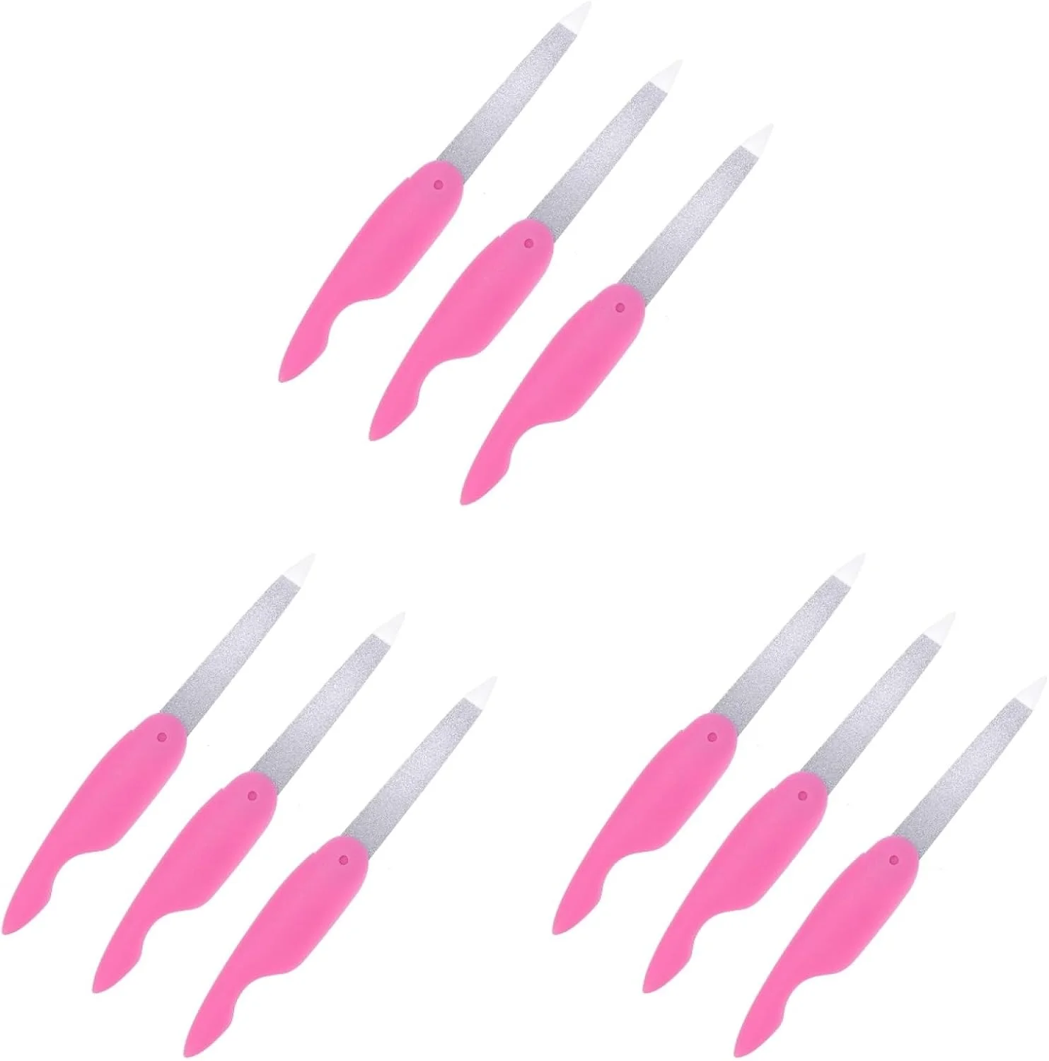 مجموعه سوهان ناخن تاشو FRCOLOR، 9 عدد سوهان ناخن فلزی دو طرفه، ابزار مانیکور قابل حمل برای مراقبت از ناخن آقایان و بانوان در منزل یا مسافرت