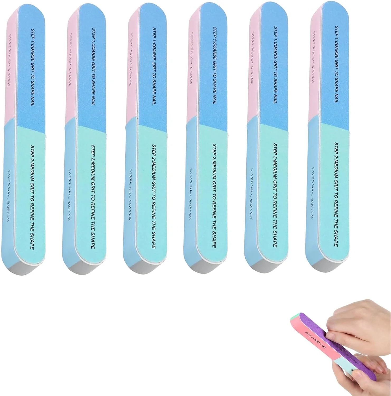 بسته 6 عددی سوهان پولیش رنگی، ناخن های انگشت، سوهان ناخن، ناخن های طبیعی، سوهان ناخن، بافر ناخن، سوهان پولیش ناخن چند منظوره، برای مصارف خانگی، سالن های ناخن، مراقبت از ناخن