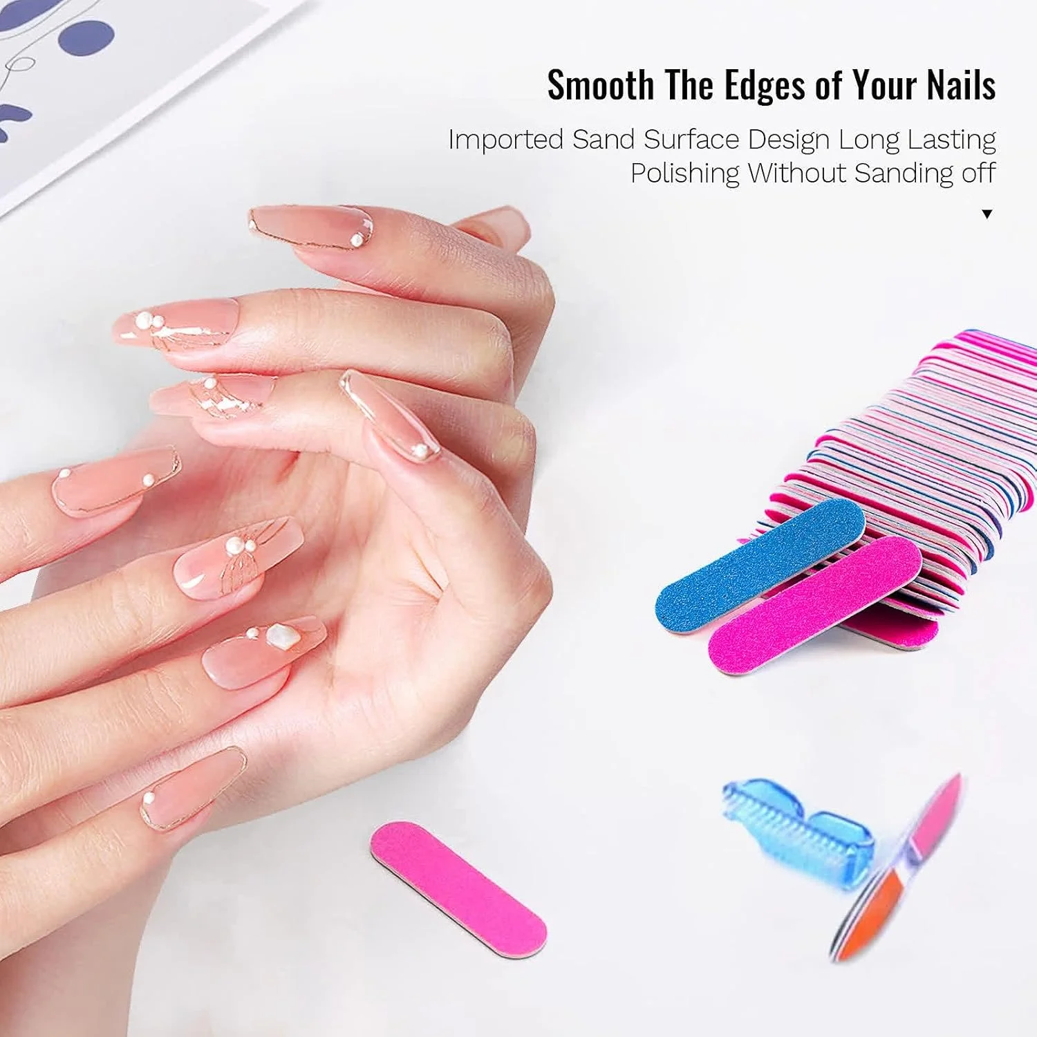 200 عدد مینی سوهان ناخن یکبار مصرف حرفه ای، ست سوهان ناخن، ابزار مانیکور حرفه ای مینی سوهان ناخن برای استفاده در منزل و سالن، درجه زبری 180/240