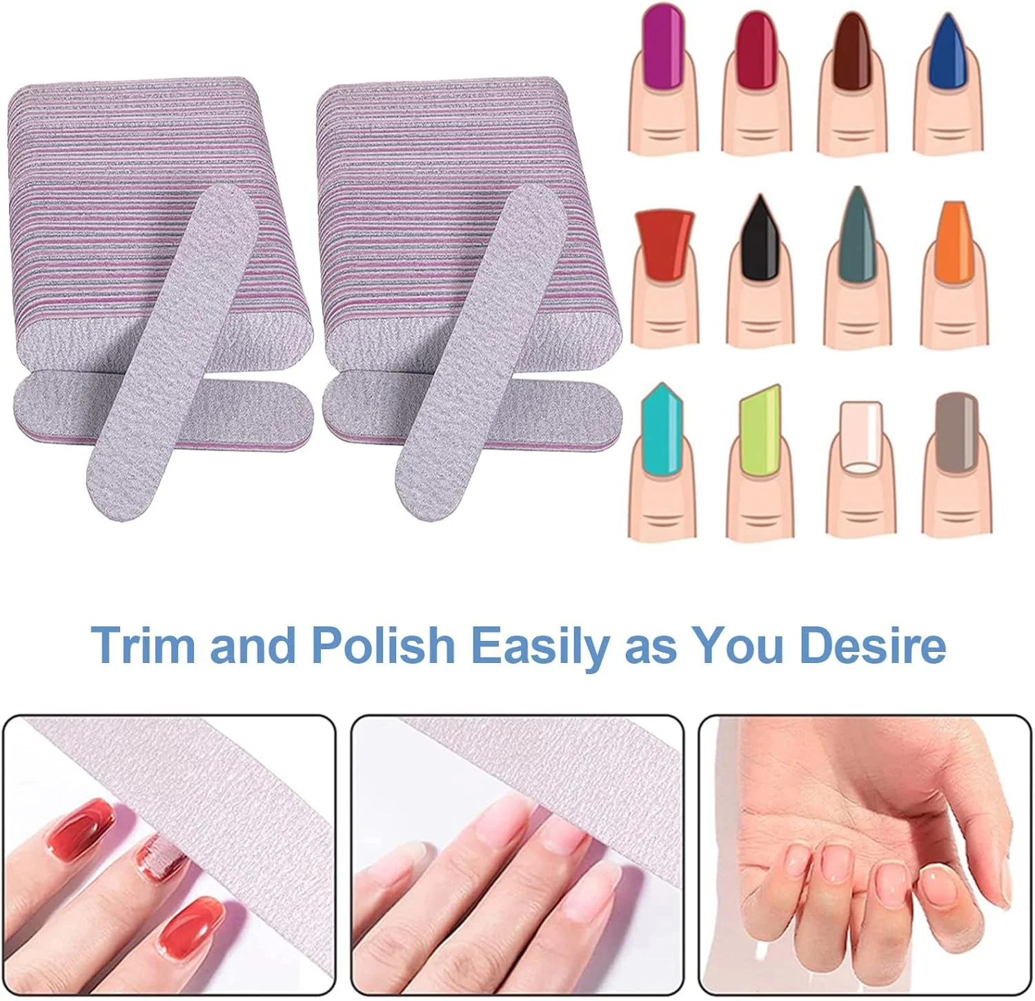 سوهان ناخن بوکلا، بسته 50 عددی، سوهان سمباده ای 3.6 اینچی برای ناخن های اکریلیک و طبیعی، درجه زبری 100/180، سوهان ناخن کوچک دو طرفه، بسته عمده سوهان انگشتی کوچک حرفه ای، ست مانیکور خاکستری سوهان ناخن بوکلا، بسته 50 عددی، سوهان سمباده ای 3.6 اینچی برای ناخن های اکریلیک و طبیعی، درجه زبری 100/180، سوهان ناخن کوچک دو طرفه، بسته عمده سوهان انگشتی کوچک حرفه ای، ست مانیکور خاکستری