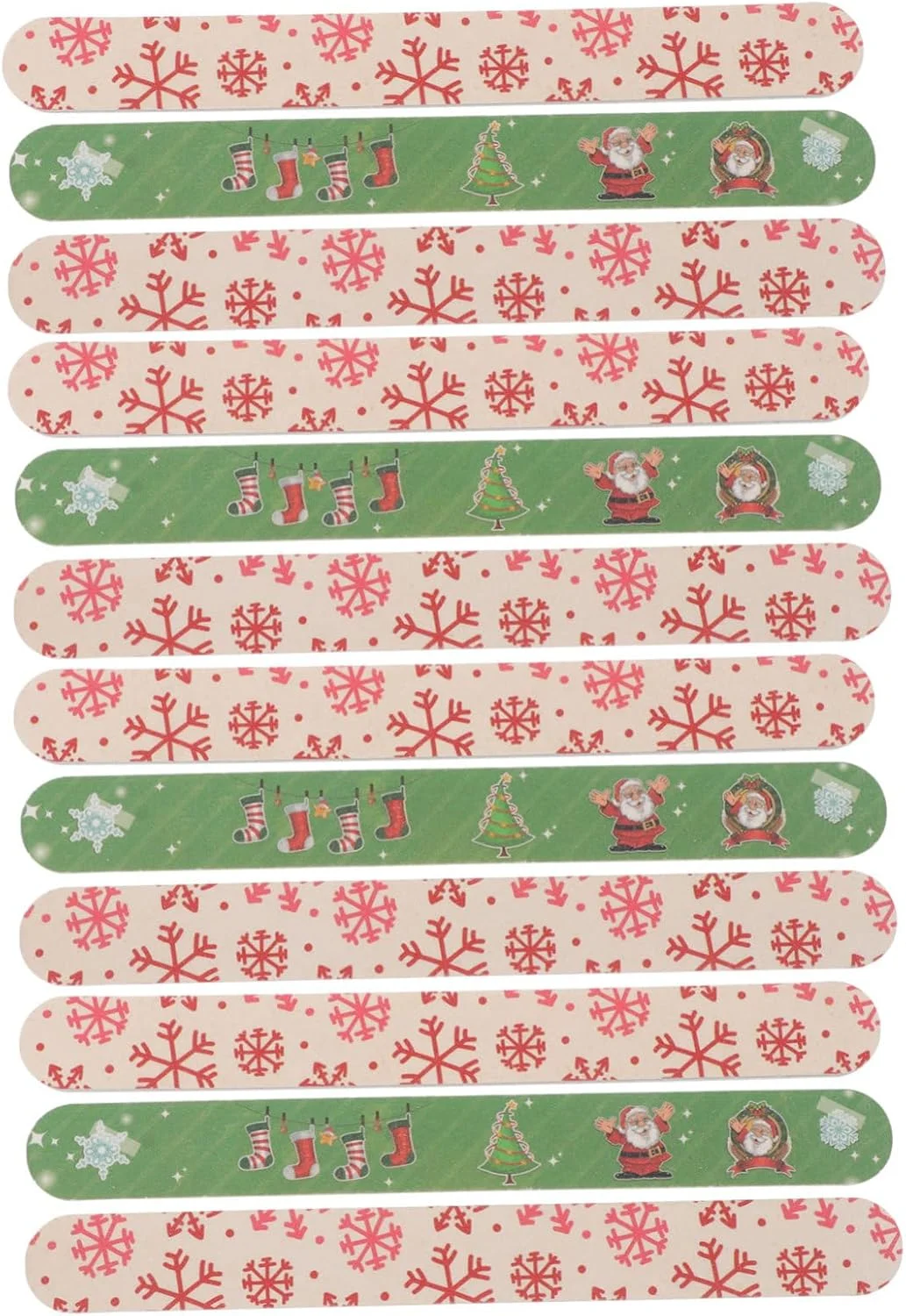 Garneck مجموعه 12 عددی سوهان ناخن کریسمس - تخته های دو طرفه برای مانیکور و پدیکور ابزارهای حرفه ای بافر ناخن برای زنان و الگوهای تصادفی جشن Garneck مجموعه 12 عددی سوهان ناخن کریسمس - تخته های دو طرفه برای مانیکور و پدیکور ابزارهای حرفه ای بافر ناخن برای زنان و الگوهای تصادفی جشن