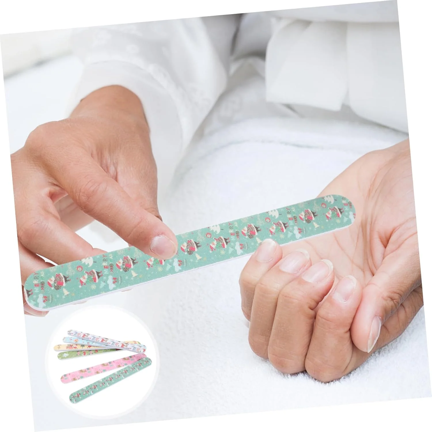 Garneck مجموعه 12 عددی سوهان ناخن کریسمس - تخته های دو طرفه برای مانیکور و پدیکور ابزارهای حرفه ای بافر ناخن برای زنان و الگوهای تصادفی جشن Garneck مجموعه 12 عددی سوهان ناخن کریسمس - تخته های دو طرفه برای مانیکور و پدیکور ابزارهای حرفه ای بافر ناخن برای زنان و الگوهای تصادفی جشن