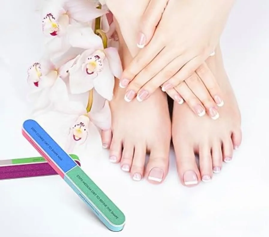 بلاک های بافر ناخن 7 طرفه [2 عددی] - شکل دهی، صاف و براق کردن ناخن های طبیعی | بافرهای گریت 150 تا 4000 برای پرداخت با کیفیت سالن در خانه | بافر و سوهان ناخن همه کاره