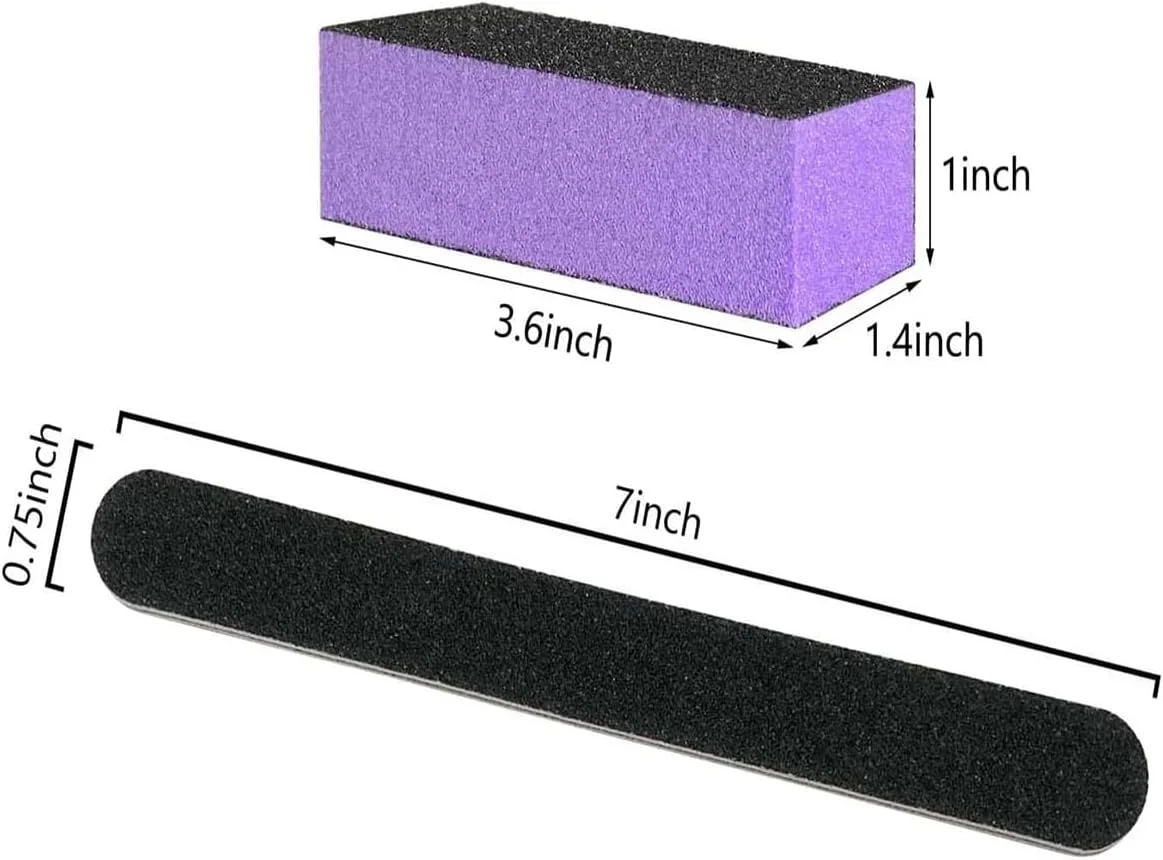 ALMEKAQUZ ست 5 عددی سوهان ناخن و بافر، کیت ابزار مانیکور حرفه ای، ابزار بافر مستطیلی مراقبت از هنر، گریت 100/180، سوهان پدیکور ناخن مشکی و سوهان پولیش و سمباده ALMEKAQUZ ست 5 عددی سوهان ناخن و بافر، کیت ابزار مانیکور حرفه ای، ابزار بافر مستطیلی مراقبت از هنر، گریت 100/180، سوهان پدیکور ناخن مشکی و سوهان پولیش و سمباده