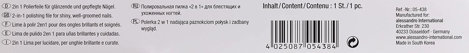 سوهان ناخن سمباده ای براق کننده سریع Alessandro NailSpa، 1 عدد، 1 عدد در هر بسته (1 عدد) سوهان ناخن سمباده ای براق کننده سریع Alessandro NailSpa، 1 عدد، 1 عدد در هر بسته (1 عدد)