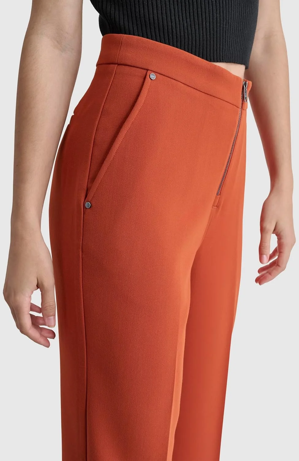 شلوار زنانه پاچه گشاد با بافت دوبل DKNY