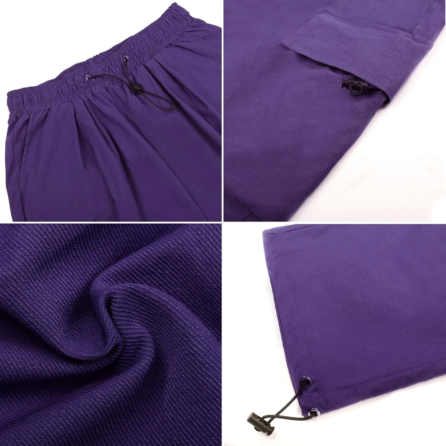 شلوار کارگو چتر نجات DINGJIUYAN زنانه، گوتیک Y2k، سایز بزرگ، کمر کشی، شلوار هاراجوکو پانک جاگر