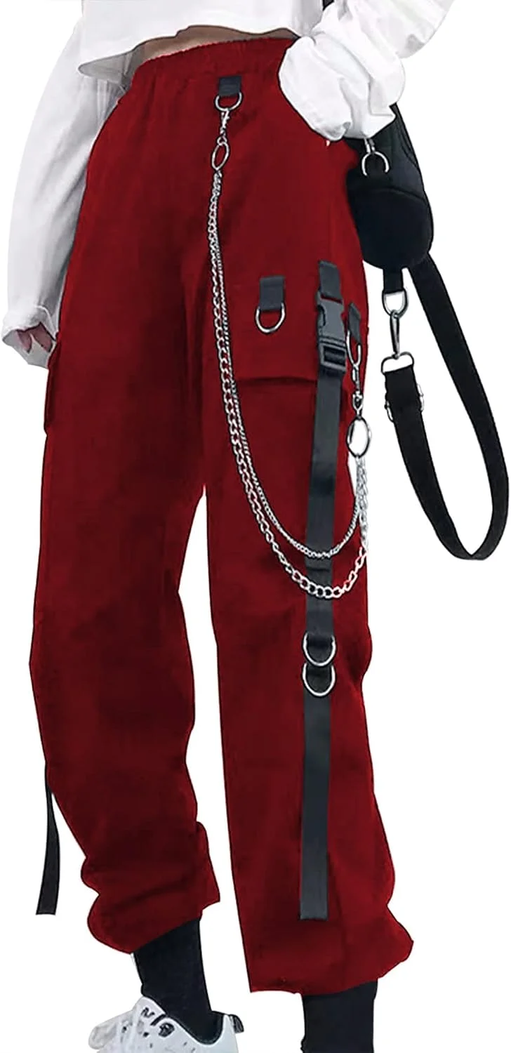 شلوار کارگو گوتیک زنانه، استریت ور، مشکی، کمر بلند، شلوار زنانه به سبک هاراژوکو کره ای، شلوار گوت بزرگ شلوار کارگو گوتیک زنانه، استریت ور، مشکی، کمر بلند، شلوار زنانه به سبک هاراژوکو کره ای، شلوار گوت بزرگ