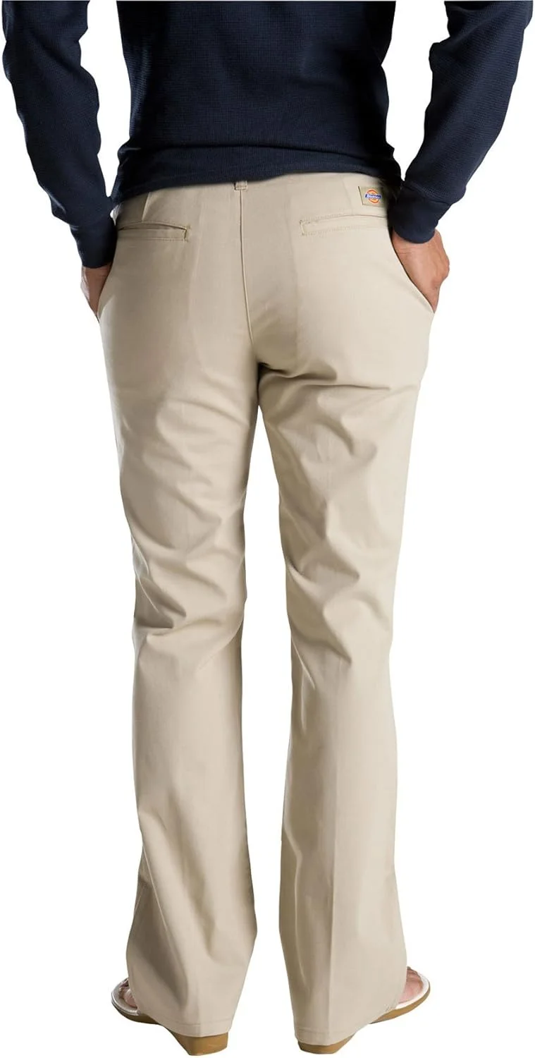 شلوار زنانه Dickies، کتان کشی با فاق صاف، مدل Slim Fit و دمپا بوگاتی