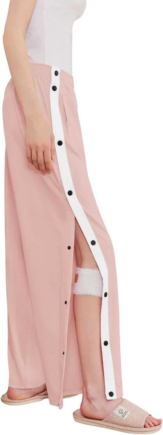 شلوار ورزشی زنانه دکمه دار با قابلیت جدا شدن از پهلو، مناسب بعد از جراحی و دارای جیب