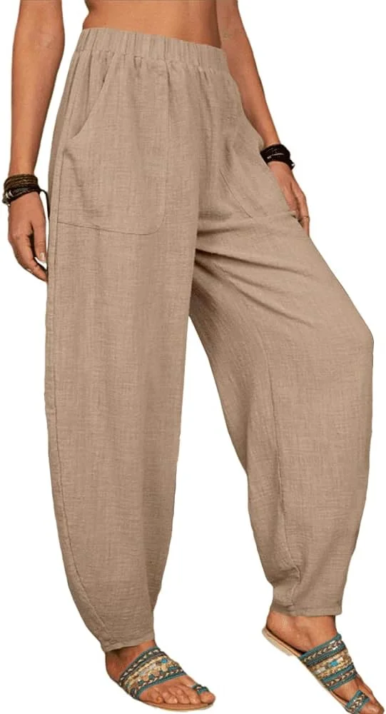 Danedvi شلوار زنانه مد روز، شلوار راحتی گشاد، شلوار کتان بلند Danedvi شلوار زنانه مد روز، شلوار راحتی گشاد، شلوار کتان بلند