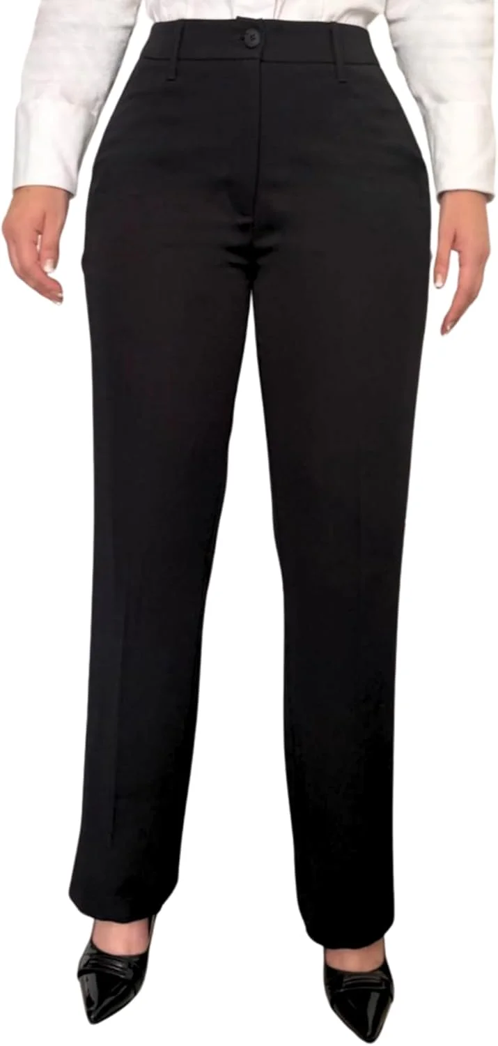 شلوار کار زنانه Deluxe FORM BP با دکمه و حلقه کمربند - شلوار اداری Slim Fit - شلوار رسمی غیر رسمی زنانه شلوار کار زنانه Deluxe FORM BP با دکمه و حلقه کمربند - شلوار اداری Slim Fit - شلوار رسمی غیر رسمی زنانه