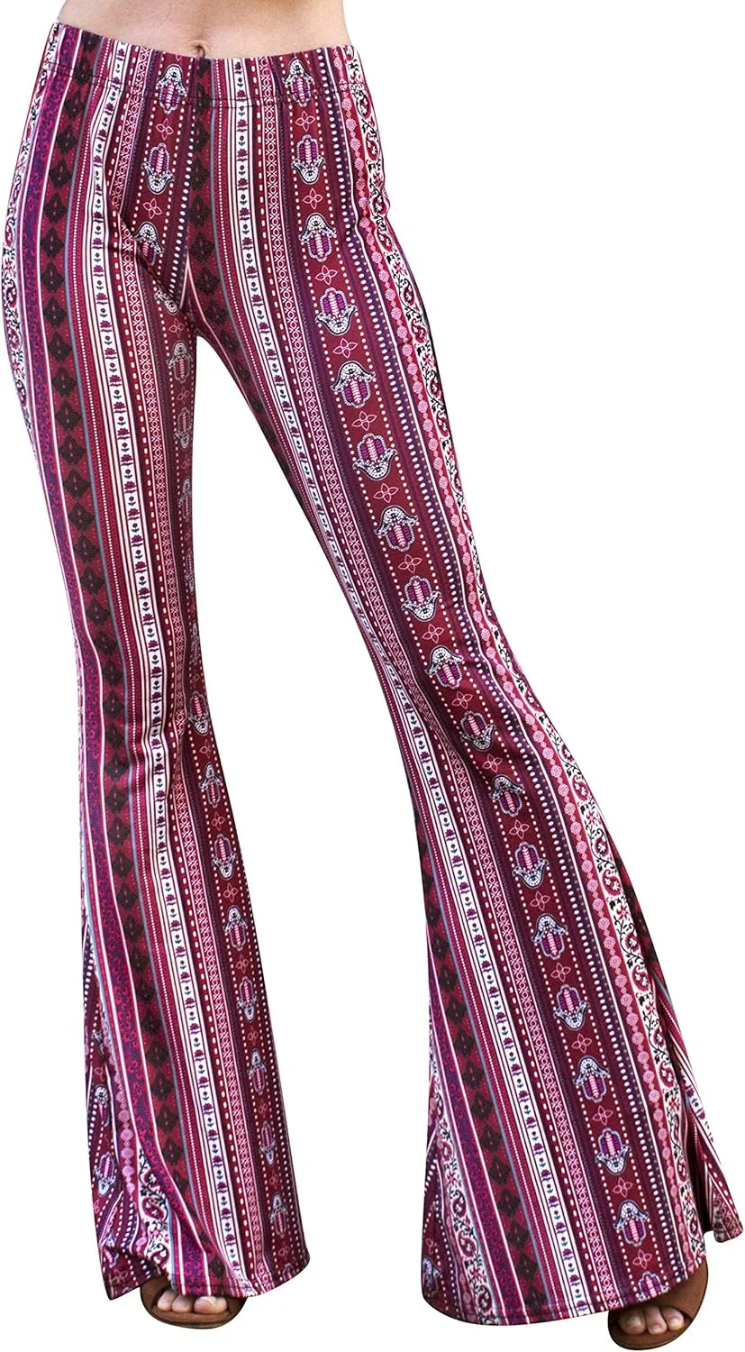 شلوار پالازو کشی طرح دار، کمر بلند، مدل کولی، مناسب یوگا، طرح قومی و قبیله ای، مدل دمپا گشاد دهه 70 شلوار پالازو کشی طرح دار، کمر بلند، مدل کولی، مناسب یوگا، طرح قومی و قبیله ای، مدل دمپا گشاد دهه 70