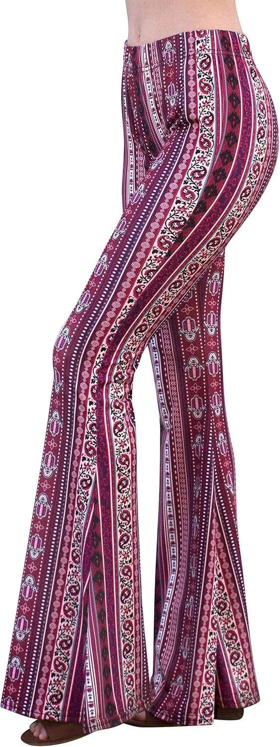 شلوار پالازو کشی طرح دار، کمر بلند، مدل کولی، مناسب یوگا، طرح قومی و قبیله ای، مدل دمپا گشاد دهه 70 شلوار پالازو کشی طرح دار، کمر بلند، مدل کولی، مناسب یوگا، طرح قومی و قبیله ای، مدل دمپا گشاد دهه 70