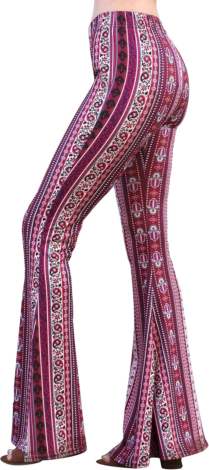 شلوار پالازو کشی طرح دار، کمر بلند، مدل کولی، مناسب یوگا، طرح قومی و قبیله ای، مدل دمپا گشاد دهه 70 شلوار پالازو کشی طرح دار، کمر بلند، مدل کولی، مناسب یوگا، طرح قومی و قبیله ای، مدل دمپا گشاد دهه 70