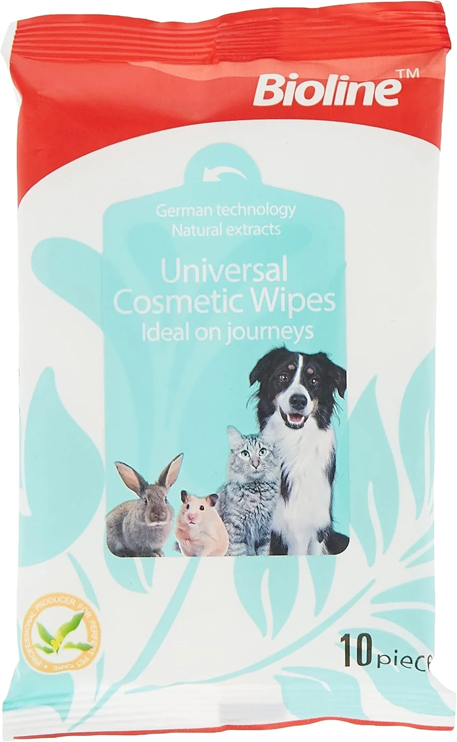 دستمال مرطوب آرایشی یونیورسال Bioline برای سگ، گربه و سایر حیوانات کوچک - 10 عدد