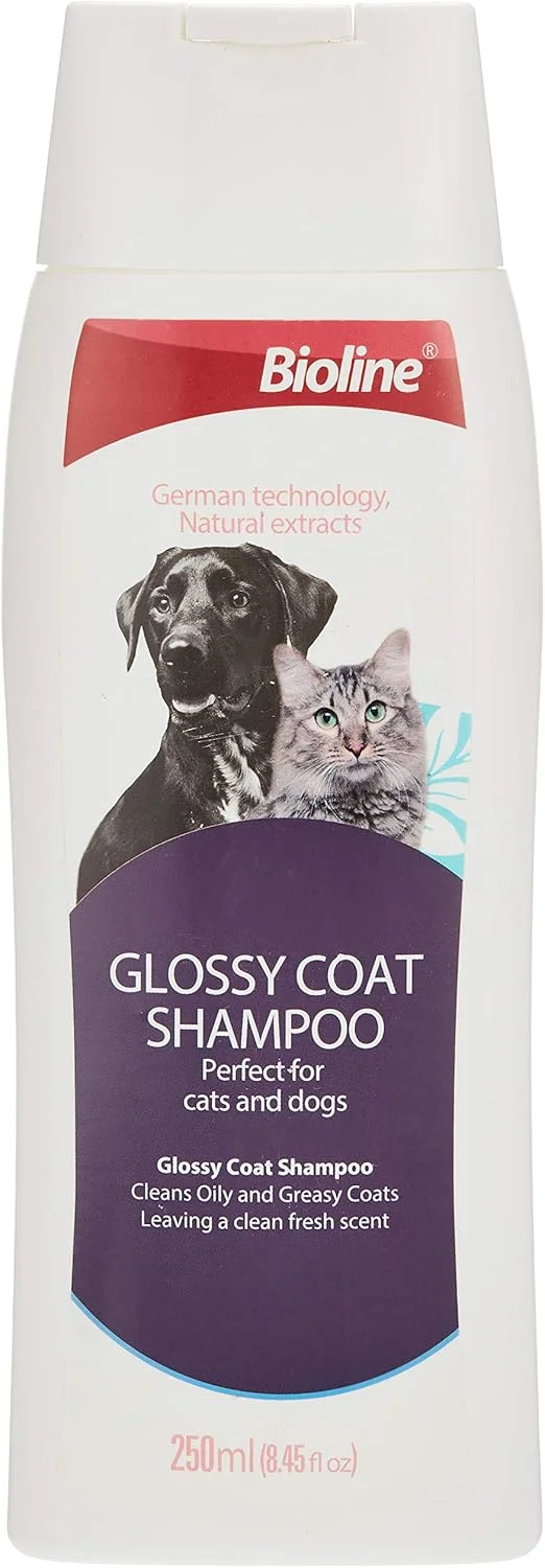 شامپو براق کننده مو بایولاین مناسب سگ و گربه 250 میلی لیتر، چند رنگ