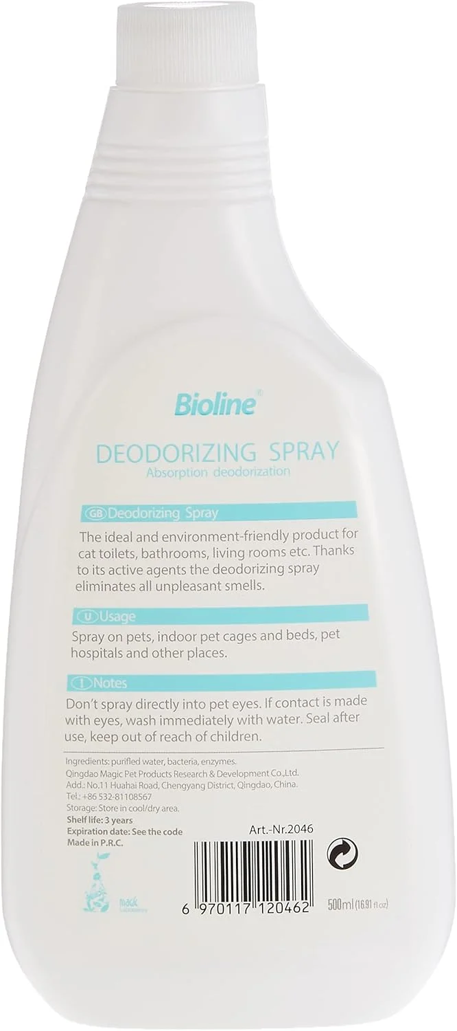 اسپری خوشبو کننده بایولاین 500 میلی لیتر، اسپری خوشبو کننده حیوانات خانگی، سفید سبز اسپری خوشبو کننده بایولاین 500 میلی لیتر، اسپری خوشبو کننده حیوانات خانگی، سفید سبز