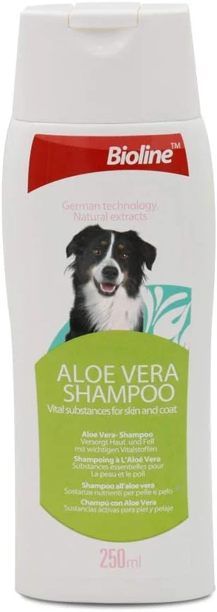 شامپو سگ حاوی آلوئه ورا بایولاین 250 میلی لیتر، سفید-سبز