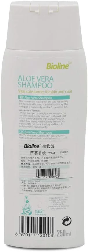 شامپو سگ حاوی آلوئه ورا بایولاین 250 میلی لیتر، سفید-سبز شامپو سگ حاوی آلوئه ورا بایولاین 250 میلی لیتر، سفید-سبز