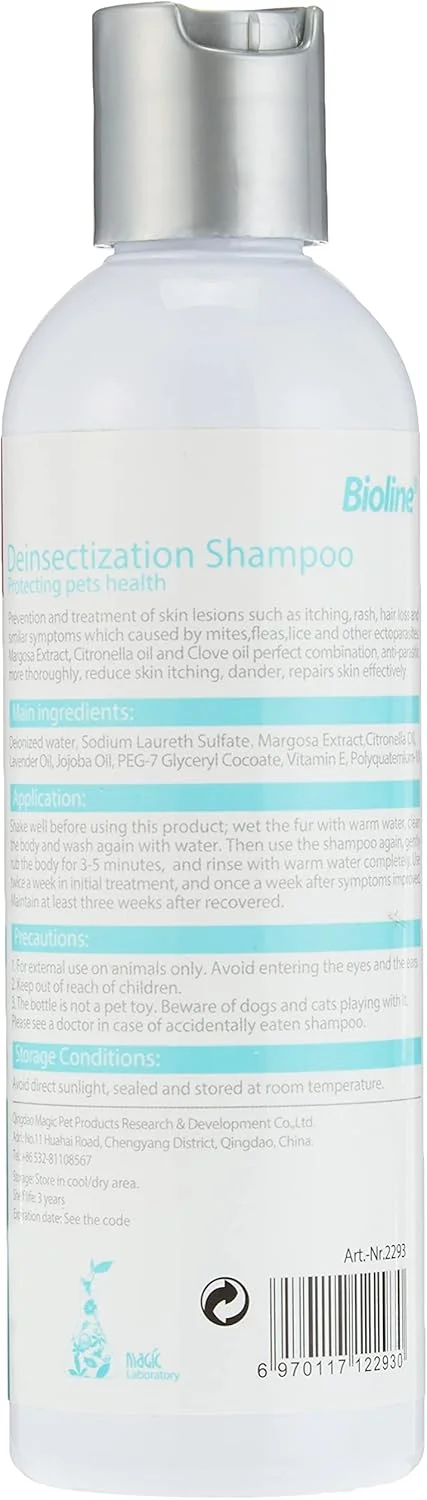 شامپو ضد حشرات بایولاین مناسب حیوانات خانگی 200 میلی لیتر