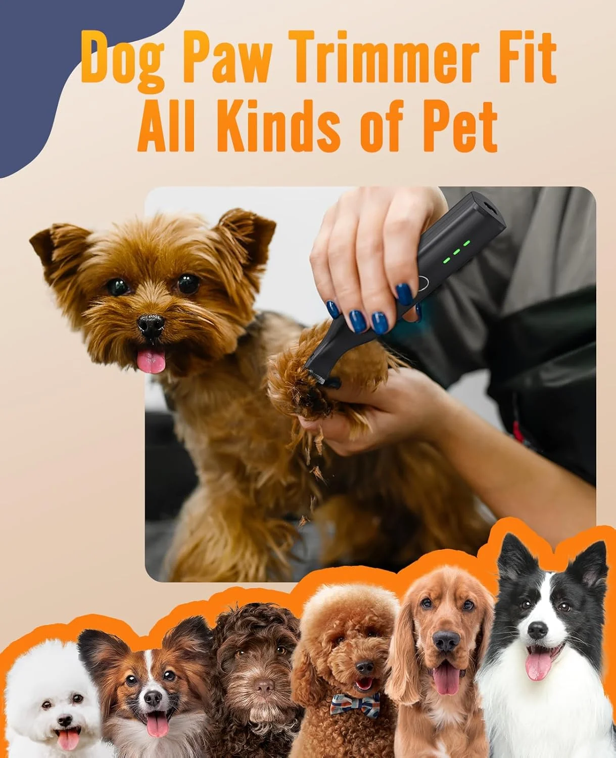 ماشین اصلاح پنجه سگ oneisall، ماشین اصلاح پنجه بی سیم برای سگ ها با تیغه های دوتایی، ماشین اصلاح بی صدای 2 سرعته برای پنجه ها، چشم ها، گوش ها، صورت و کپل سگ های کوچک