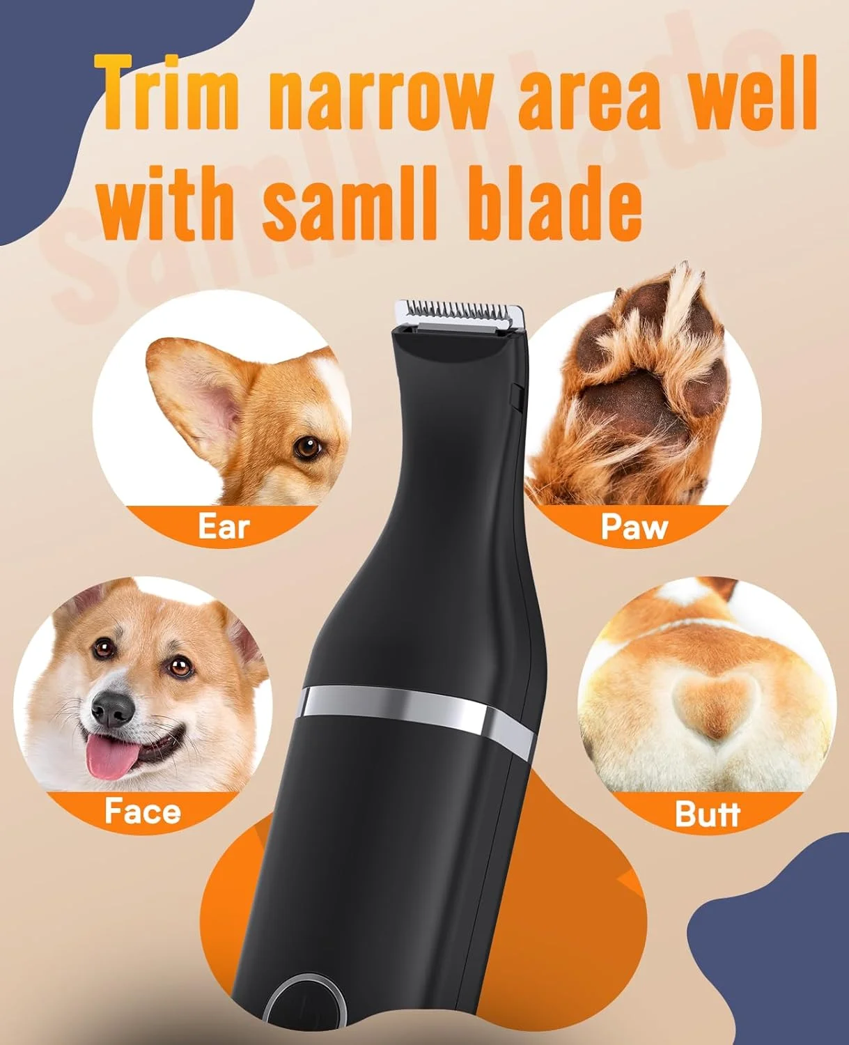 ماشین اصلاح پنجه سگ oneisall، ماشین اصلاح پنجه بی سیم برای سگ ها با تیغه های دوتایی، ماشین اصلاح بی صدای 2 سرعته برای پنجه ها، چشم ها، گوش ها، صورت و کپل سگ های کوچک