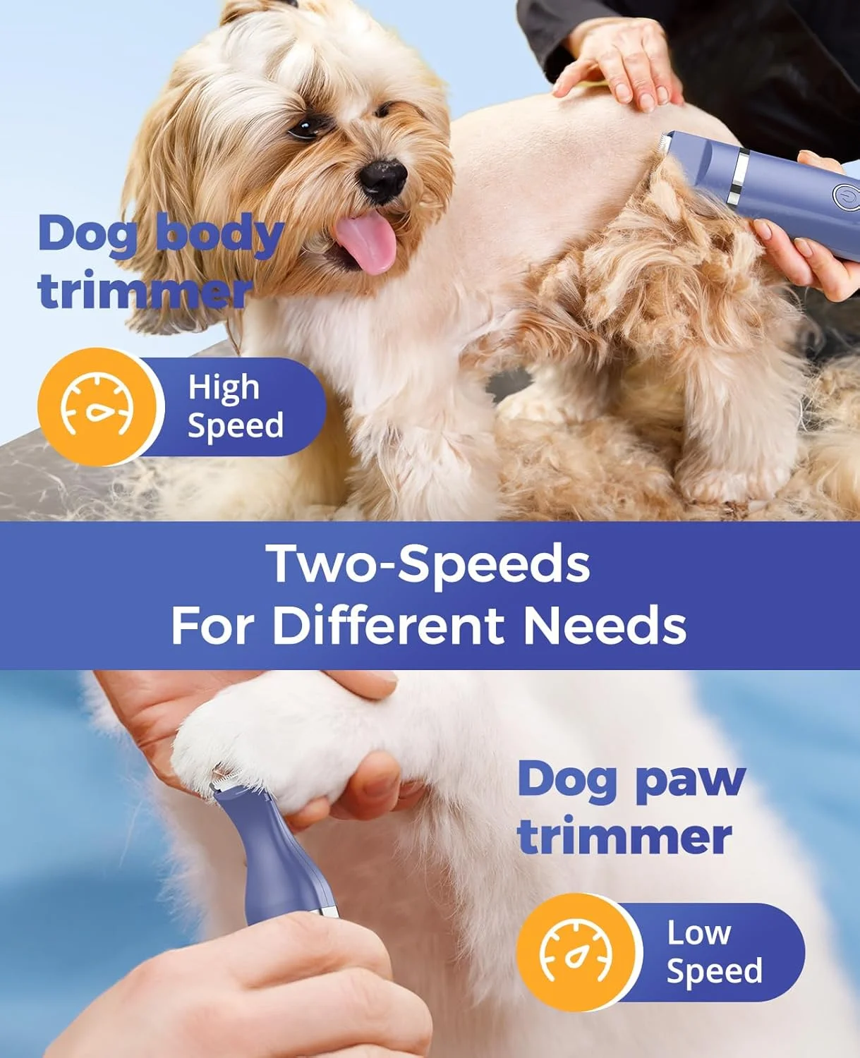 ماشین اصلاح سگ کوچک وانیسال، ماشین اصلاح پنجه سگ بی سیم و بی صدا و سوهان ناخن، کیت پیرایش سگ برای سگ های کوچک با شانه های راهنما، ماشین اصلاح 2 سرعته سگ برای سگ های کوچک (آبی) ماشین اصلاح سگ کوچک وانیسال، ماشین اصلاح پنجه سگ بی سیم و بی صدا و سوهان ناخن، کیت پیرایش سگ برای سگ های کوچک با شانه های راهنما، ماشین اصلاح 2 سرعته سگ برای سگ های کوچک (آبی)