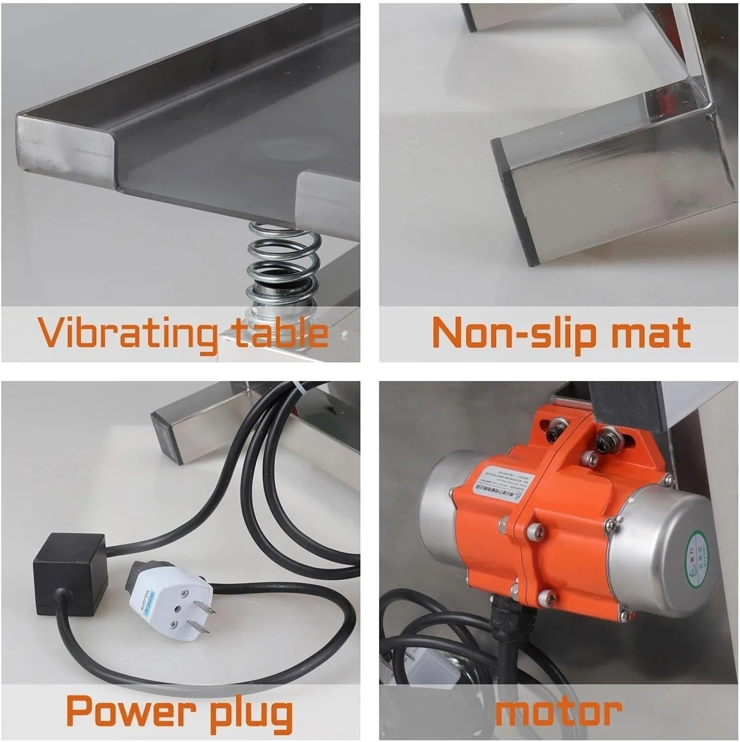 میز ویبره بتن 35 * 35 سانتی متر، سکوی لرزش بتن فولادی ضد زنگ 3000/3600 دور در دقیقه، صفحه بلوک تست لرزاننده سیمان، برای حذف حباب ها و تکان دادن رسوب، برای ساخت و ساز (220 ولت)