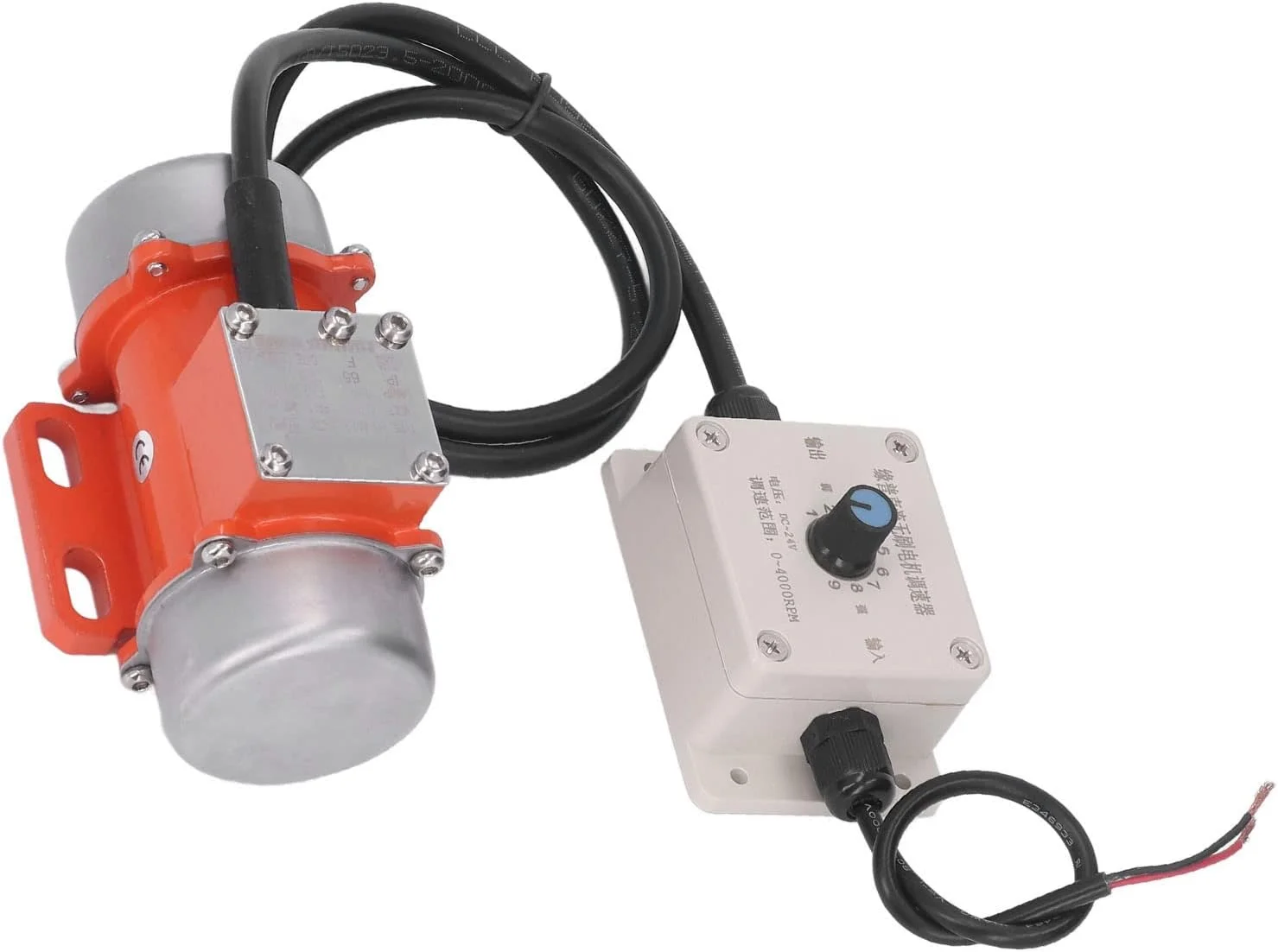 ویبراتور بتن ViaGasaFamido، 30 وات، 4000 دور در دقیقه، موتور ویبره جریان مستقیم بدون جاروبک با کنترل کننده سرعت، موتور ویبره، میکسر، مناسب برای ویبراتور بتن (DC24V)