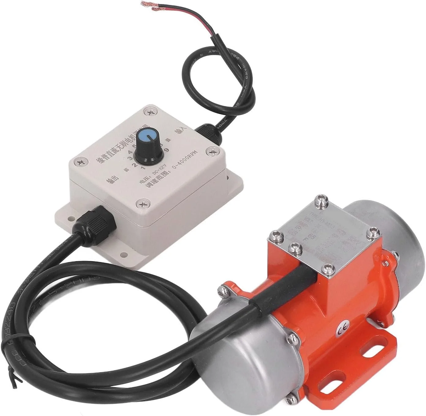 موتور ویبراتور بتن ViaGasaFamido، 30 وات، 4000 دور در دقیقه، موتور ویبره جریان مستقیم بدون جاروبک با کنترل کننده سرعت، موتور ویبره، میکسر، مناسب برای ویبراتور بتن (DC12V)