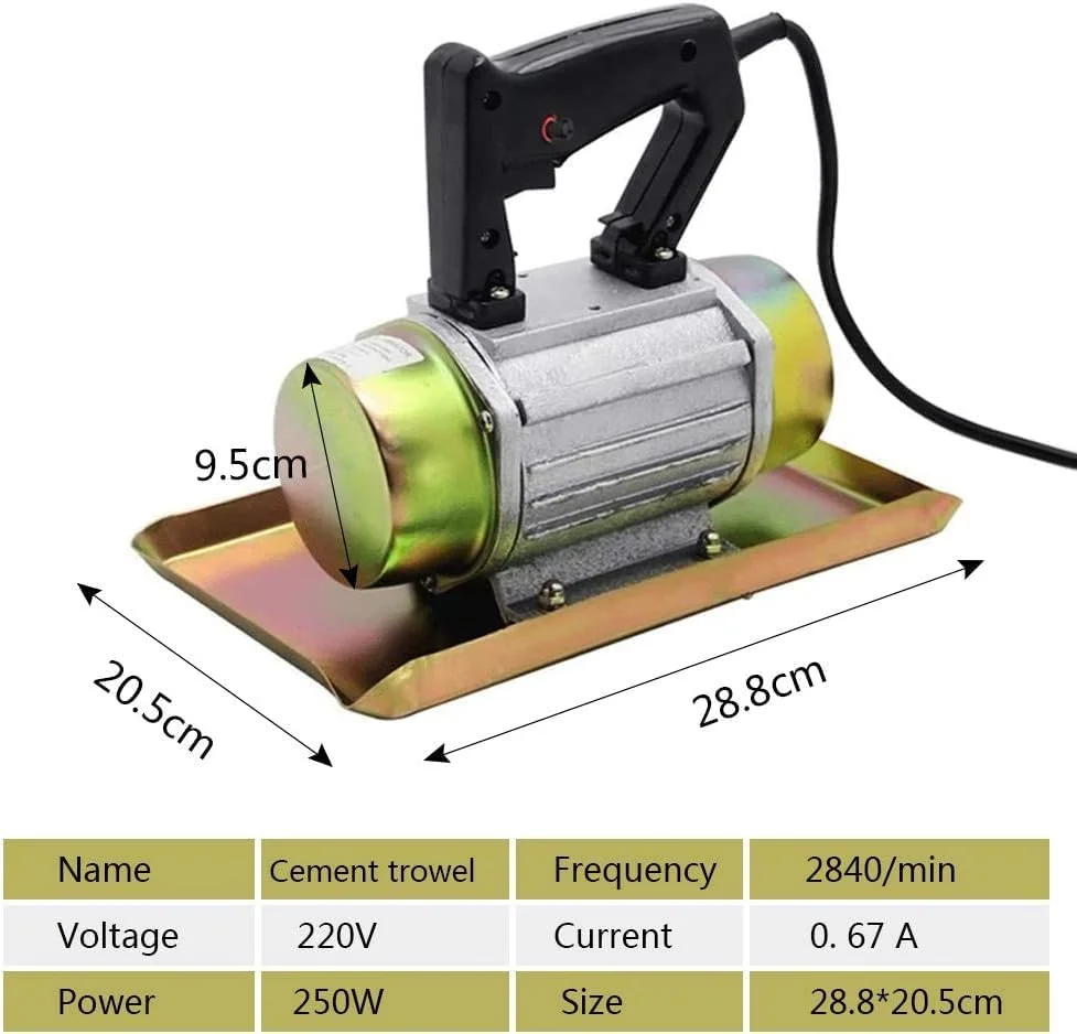 ویبراتور بتن TTGLRT، ویبراتور صفحه تخت بتن، ماله کشی سیمان بتن دستی، دستگاه ویبراتور بتن 250 وات 2840 دور در دقیقه 220 ولت (نقره ای)