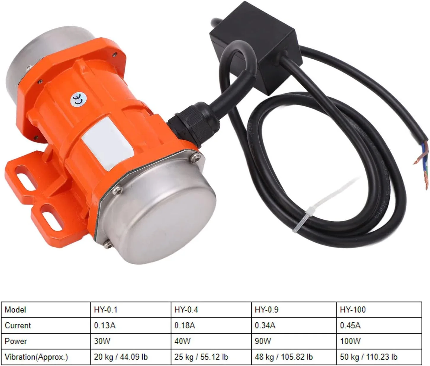 موتور ویبراتور بتن TUWEI 30W-100W، موتور ویبراتور بتن تک فاز AC 220V 3000RPM، ویبراتور ارتعاشی ناهمزمان برقی با بدنه آلیاژ آلومینیوم برای میز لرزان