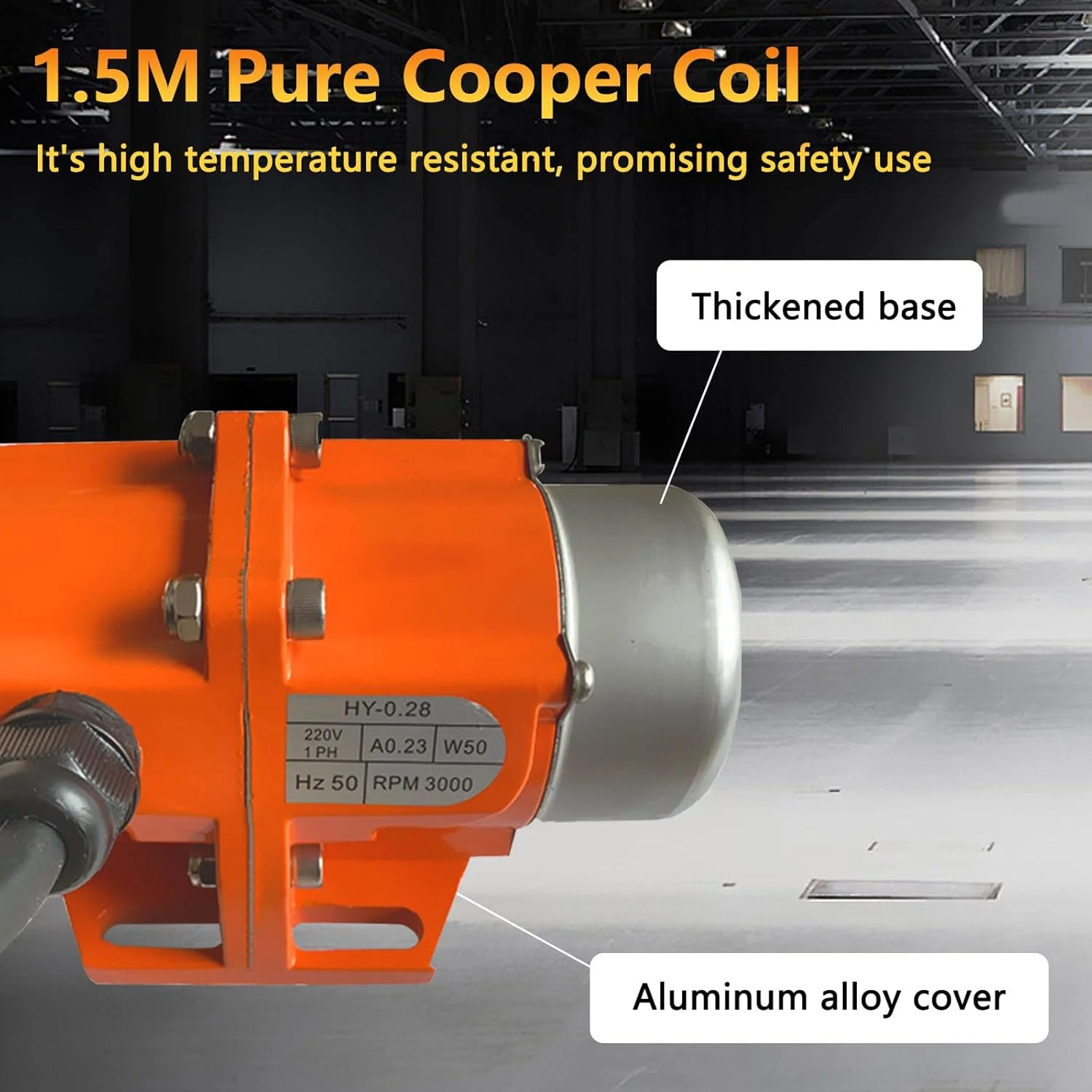 ویبراتور بتن، موتور ویبره برقی 70 وات، نیروی 50 کیلوگرم، ویبراتور صنعتی قابل تنظیم 3000 دور در دقیقه برای میز لرزان، فیدر، معدن، مواد شیمیایی، پزشکی، ساخت و ساز و تجهیزات مواد غذایی