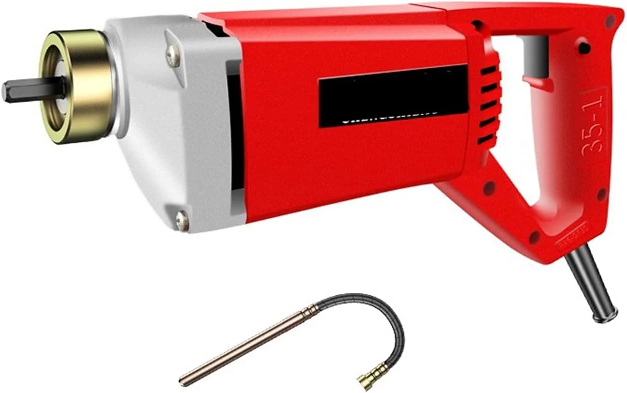 ویبراتور بتن دستی RIMOAL با طرح تصادفی، از بین برنده حباب سیمان با میله مسی 1 متری، 1.2 متری و 1.5 متری، ابزار بتن برای انواع بتن (اندازه: موتور 1980 وات + میله 1.5 متری)