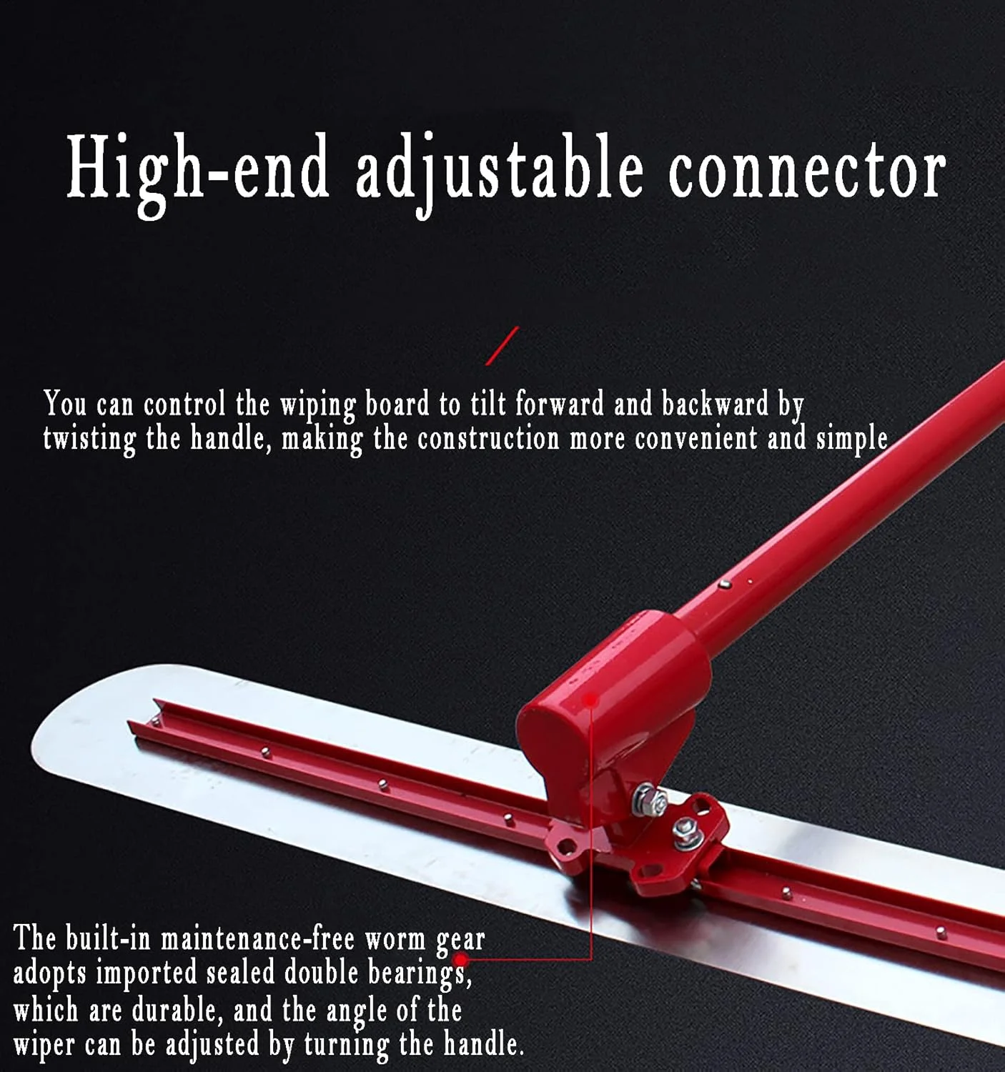 دستگاه تراز کننده بتن STMKB، ۱۸۰ * ۲۰ سانتی متر (۷۱''*۸'')، ابزار ماله کششی دستی بتن با میله قابل تنظیم ۵.۴ متری، جنس آلیاژ آلومینیوم منیزیم، ضد لرزه و ضد خوردگی