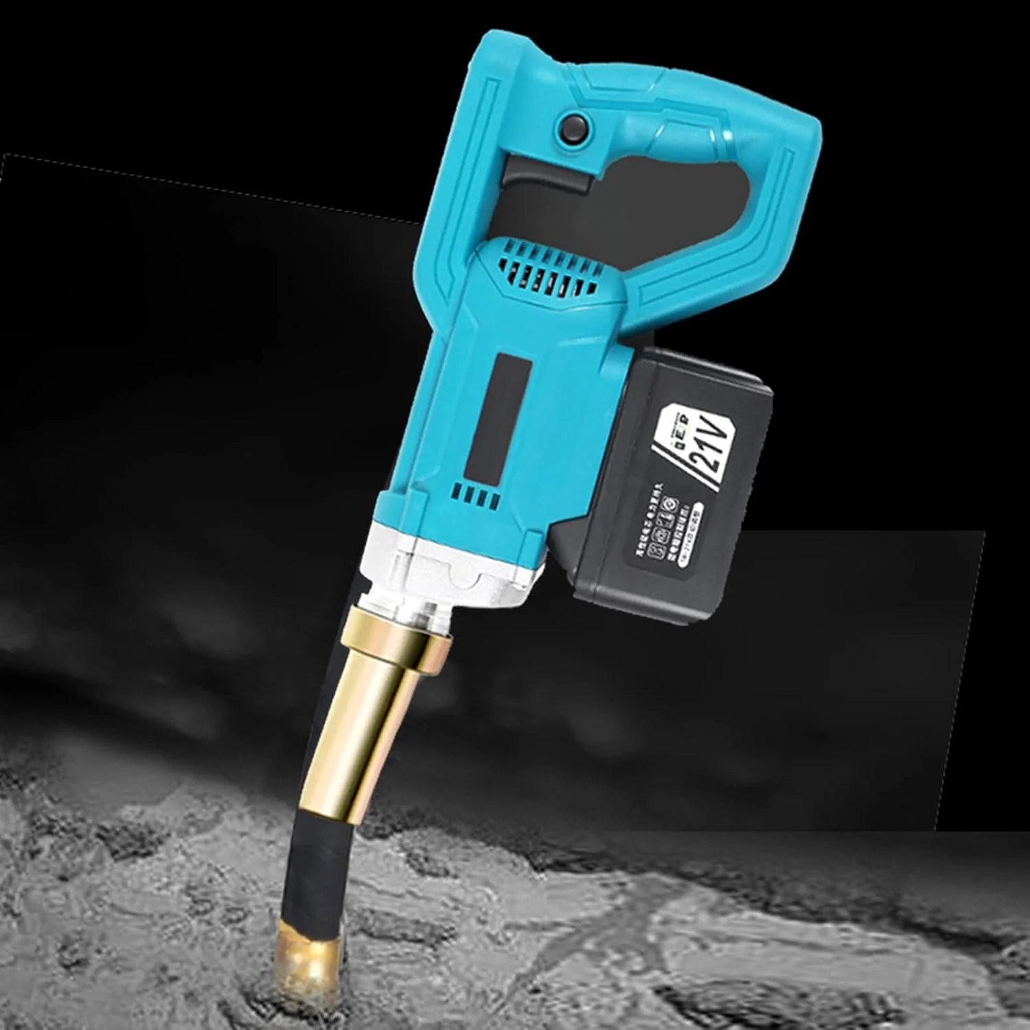 کیت ویبراتور بتن بی سیم SJHDKLW، ویبراتور بتن دستی 5000 دور در دقیقه، میله ویبره Φ3.5 سانتی متر (1.38 اینچ) به همراه شارژر + باتری 21 ولت و میله ویبره 1.2 متری (3.9 فوت)