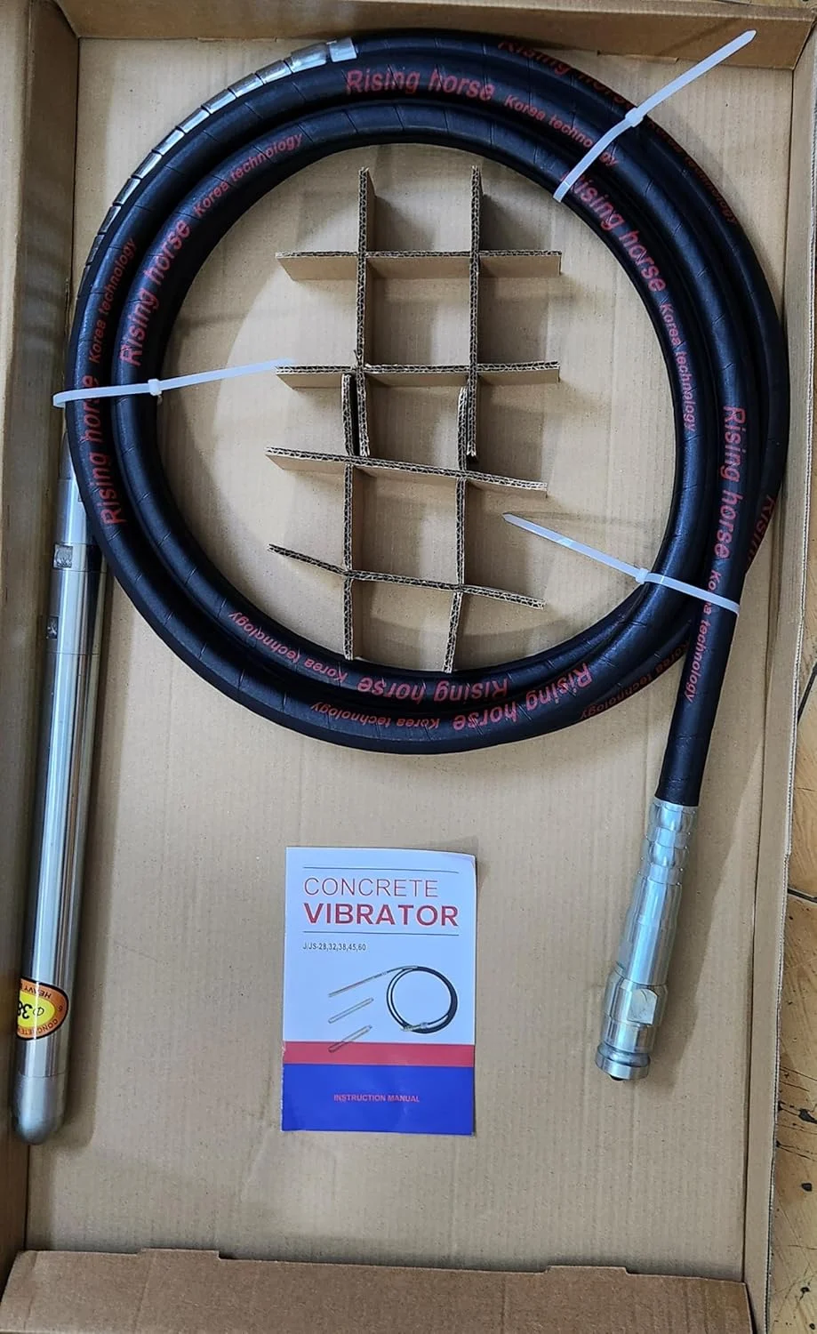 شیلنگ ویبراتور بتن 6 متری RISING HORSE، تکنولوژی کره، مدل پین - 38 میلی متر