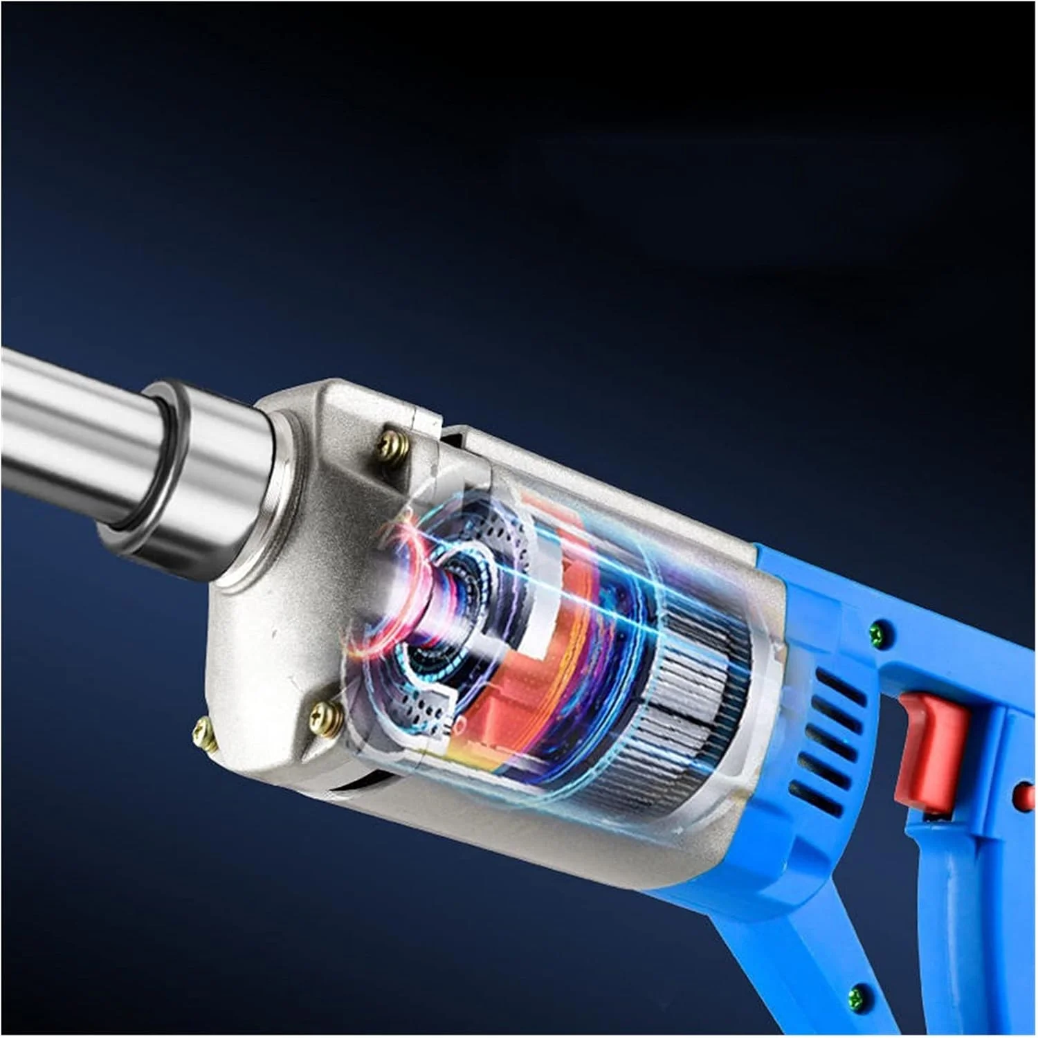 ویبراتور بتن دستی RIJPEX، ویبراتورهای برقی بتن، از بین برنده حباب سیمان با میله مسی 1 متری، 1.2 متری، 1.5 متری، ابزار بتن (رنگ: 4800w، اندازه: میله 1.5 متری 35#)