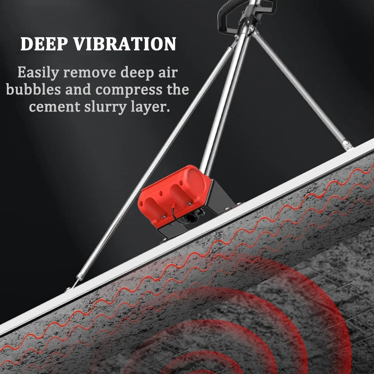 دستگاه ویبراتور شمشه بتن MiBoce، شمشه برقی بی‌سیم 1.8 متری/2 متری، سرعت 3000-6000 دور در دقیقه، باتری لیتیومی با ظرفیت بالای 6000 میلی آمپر ساعت، برای پردازش بتن