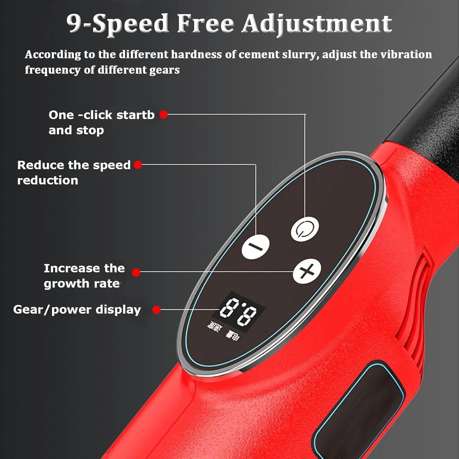 ویبراتور برقی بتن نورسیکس 6000 دور در دقیقه، ماله پره ای برقی بتن، ابزار ویبره پرداخت بتن با قابلیت تنظیم 9 سرعت، ابزار پرداخت ویبره ای ماله برقی بتن با نمایشگر قدرت، 2 باتری ویبراتور برقی بتن نورسیکس 6000 دور در دقیقه، ماله پره ای برقی بتن، ابزار ویبره پرداخت بتن با قابلیت تنظیم 9 سرعت، ابزار پرداخت ویبره ای ماله برقی بتن با نمایشگر قدرت، 2 باتری