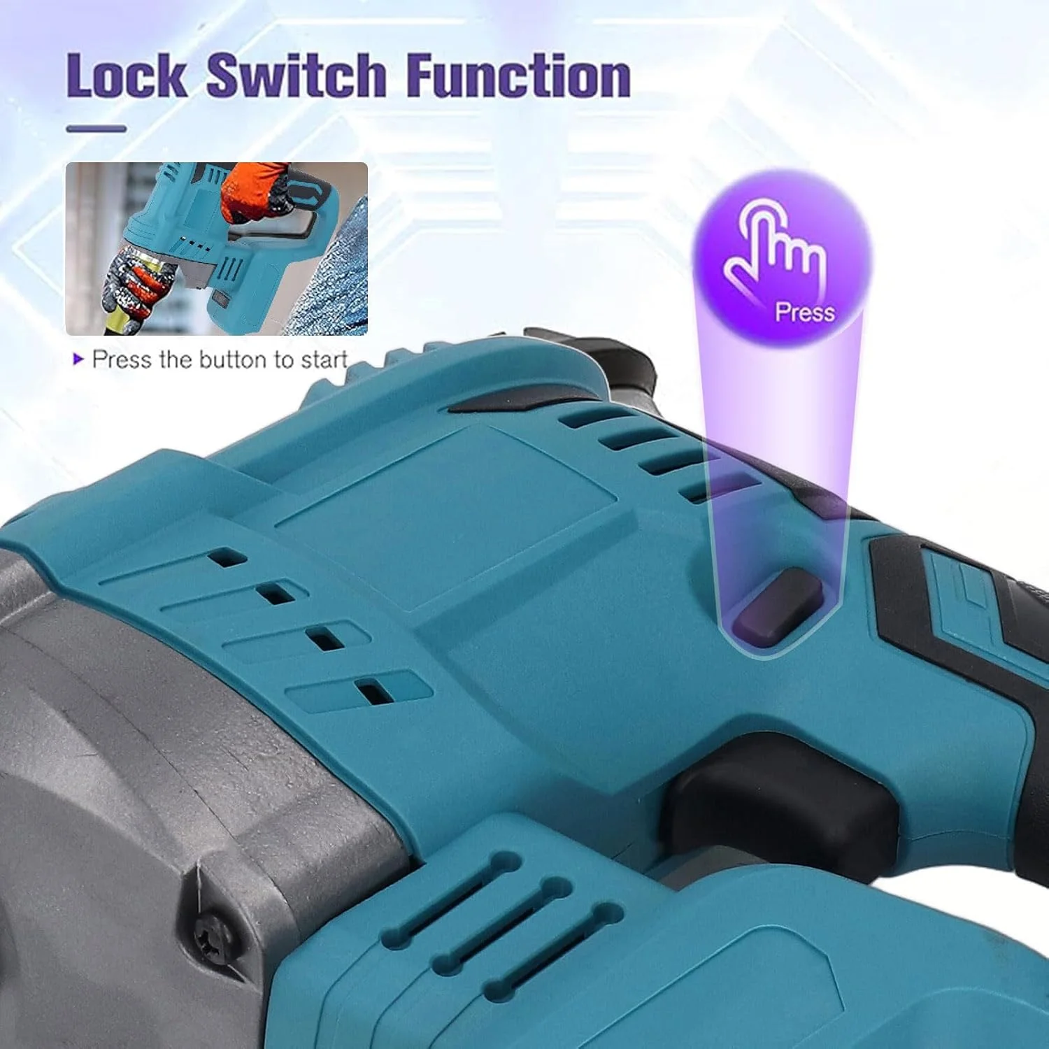 ابزار ویبراتور بتن برقی نورنسی، 600 وات 6000 دور در دقیقه، ویبراتور بتن بی سیم با موتور مسی، بدنه آلیاژ آلومینیوم، جنس ABS، برای باتری 18 ولت BL1815 BL1820 BL1530