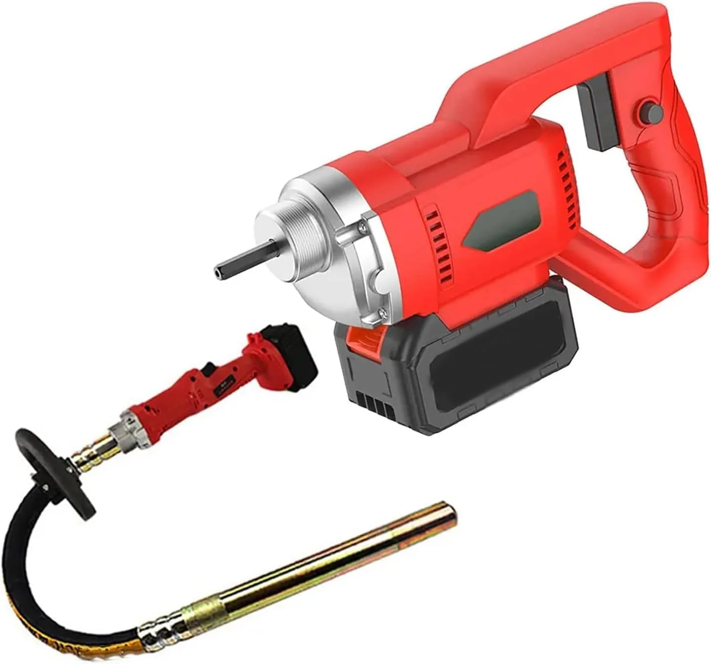 ویبراتور بتن دستی oBlosdh Power، ویبراتور بتن برقی 2500 دور در دقیقه با شفت 2 متری، 6 سرعت قابل تنظیم، برای حذف حباب هوا در ساخت و سازهای مختلف بتنی