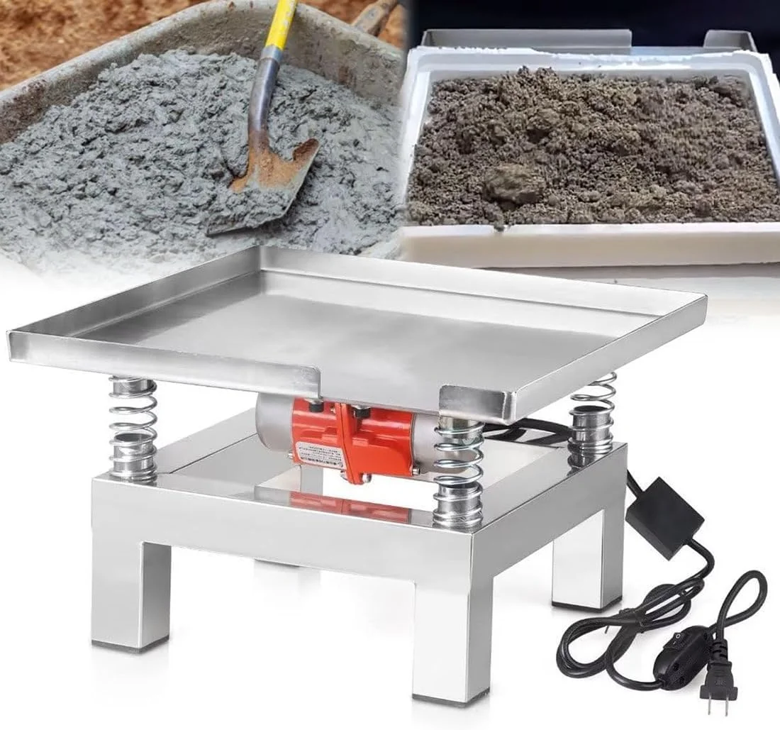 میز ویبره بتن MaxtiL، میز تست لرزش 3000 دور در دقیقه، پلتفرم لرزش بلوک تست، میز ویبره استیل ضد زنگ 35×35 سانتی متر، برای تراکم ارتعاشی، پر کردن قالب