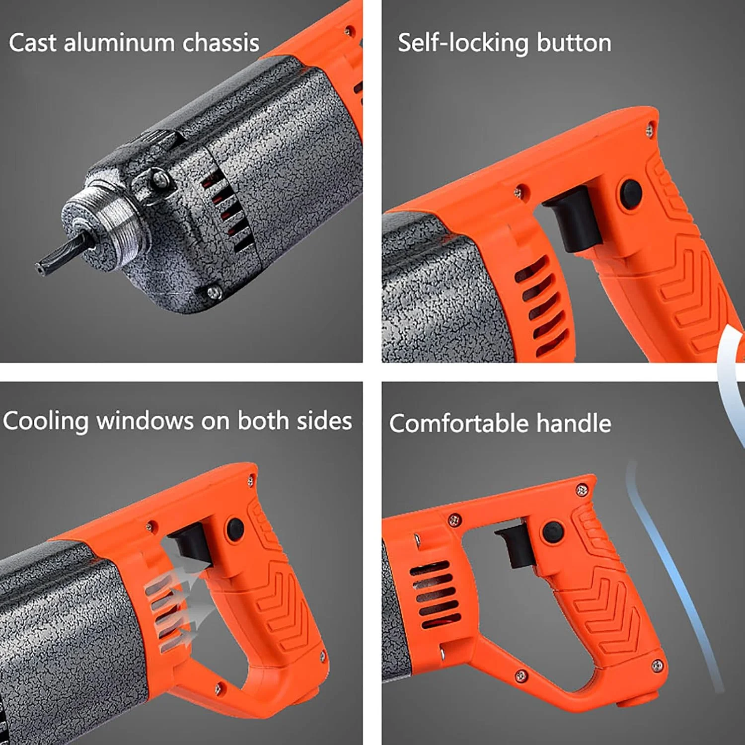ویبراتور بتن oBlosdh، موتور ویبره بتن برقی دستی 1250 وات 4000 دور در دقیقه، ویبراتور سیمانی صنعتی قوی با شلنگ 1.5 متری، قطر میله 35 میلی متر