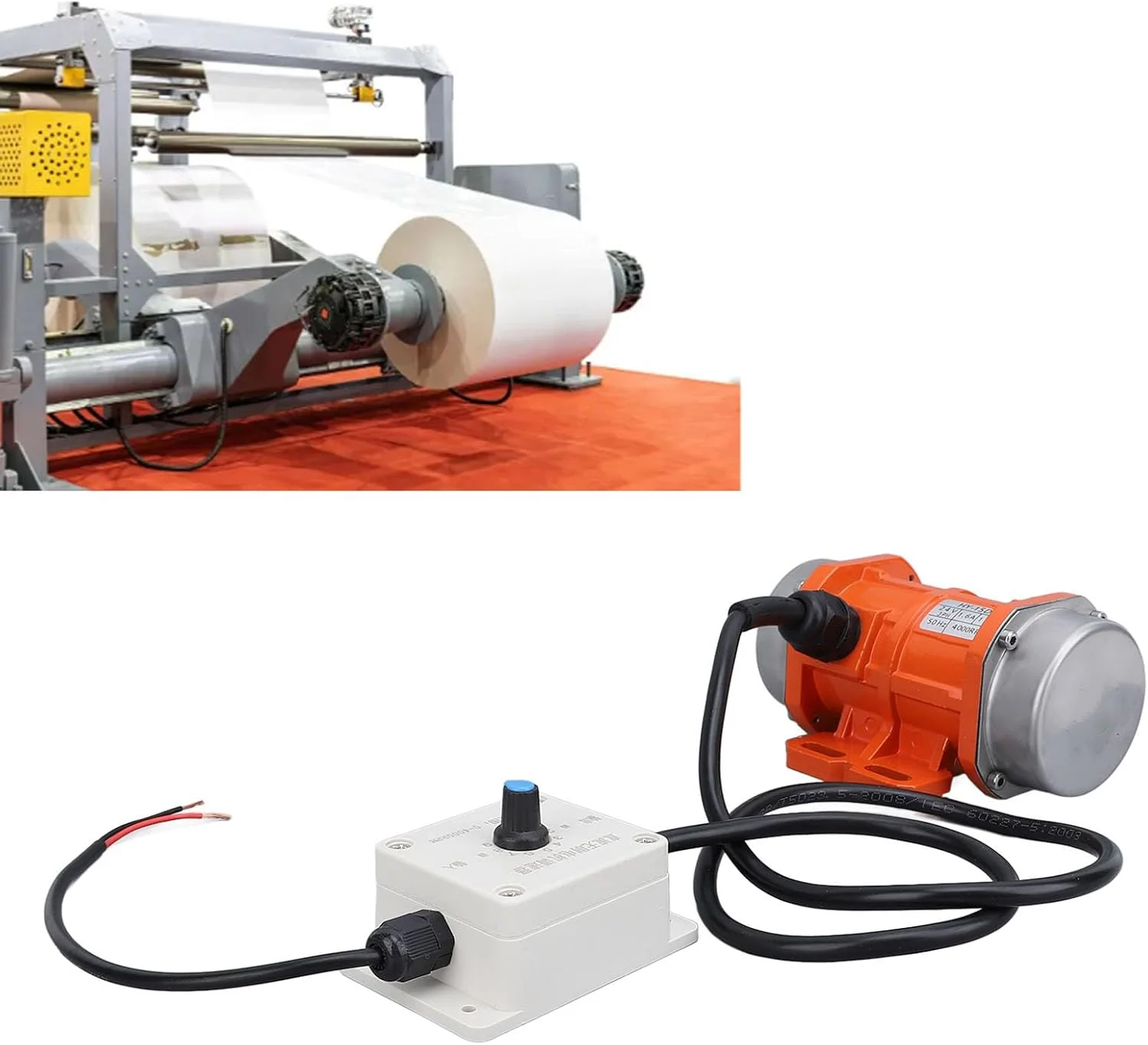 موتور ویبره براشلس DC24V لوکوت، 4000 دور در دقیقه، سرعت قابل تنظیم، ضد آب IP65، موتور ویبراتور بتن برقی کوچک (20 وات)