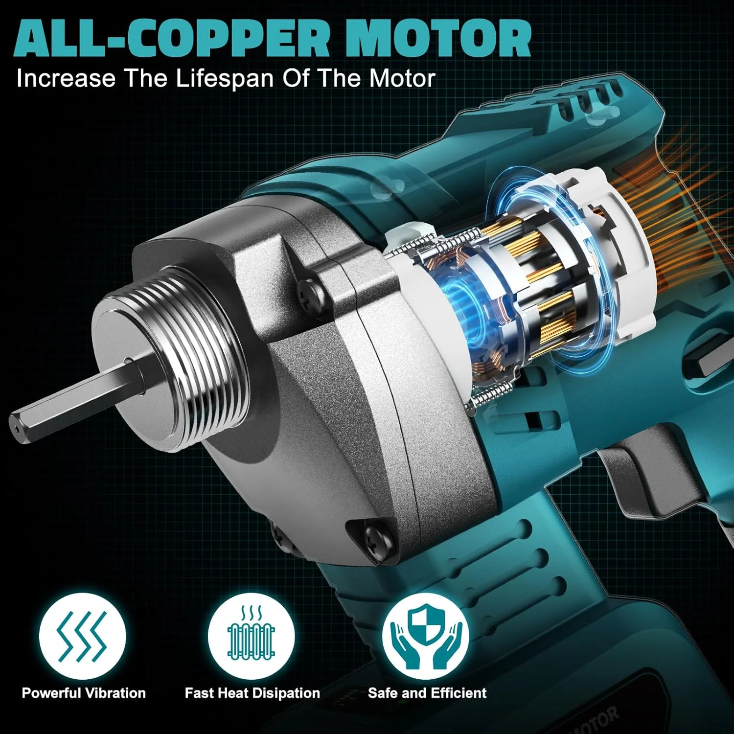 ابزار ویبراتور بتن دستی LIVOWALNY سازگار با باتری 18 ولت Makita، ویبراتور بتن برقی بی سیم 600 واتی با میله شفت 1.15 متری، ویبراتور مدادی قابل حمل برای حذف حباب و مخلوط کردن بتن