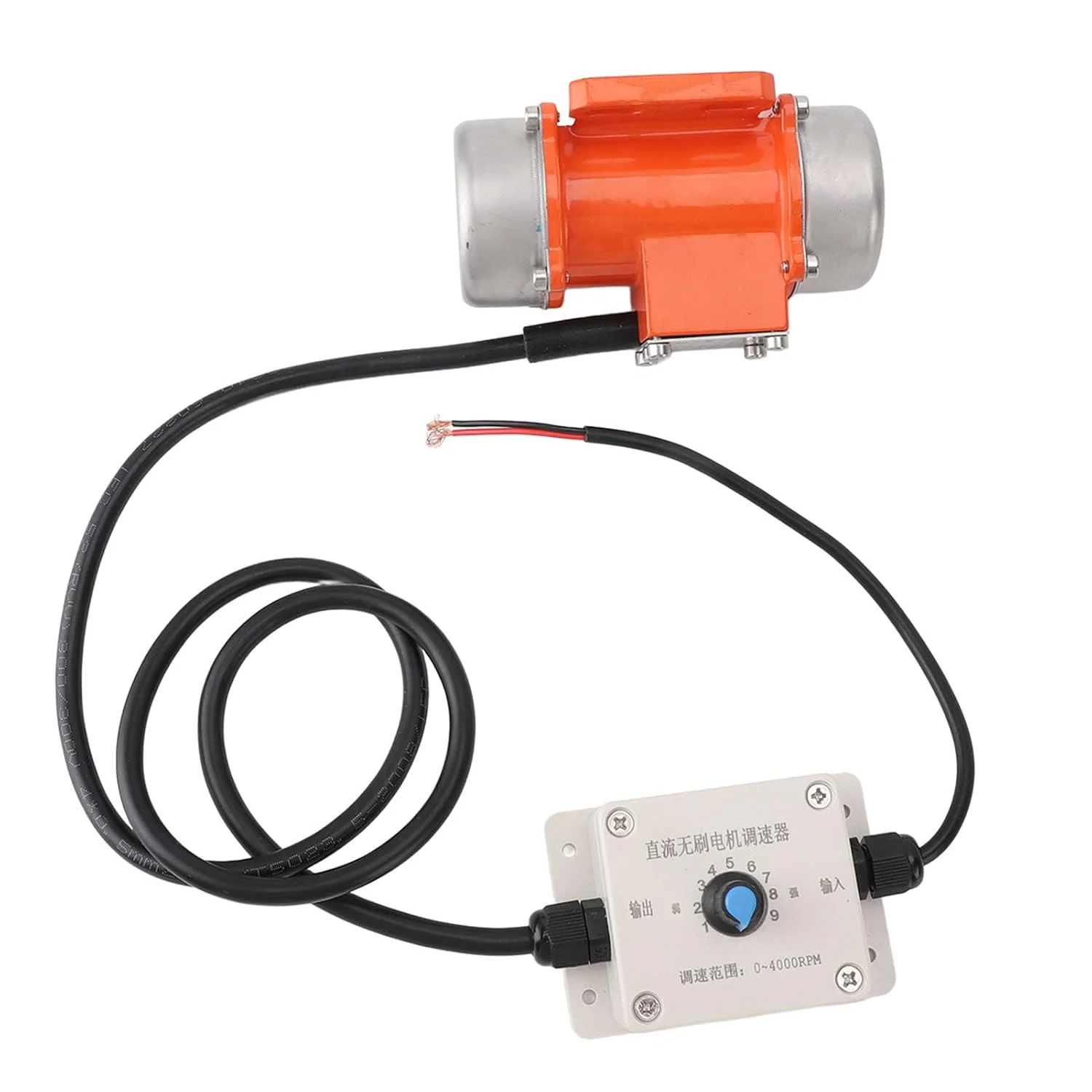 ویبراتور بتن Jiawu، موتور ویبره DC 12 ولت، موتور ویبره برقی بدون جاروبک با سرعت قابل تنظیم، آلیاژ آلومینیوم برای میز لرزان، فیدرهای ارتعاشی، صفحه نمایش (50 وات)