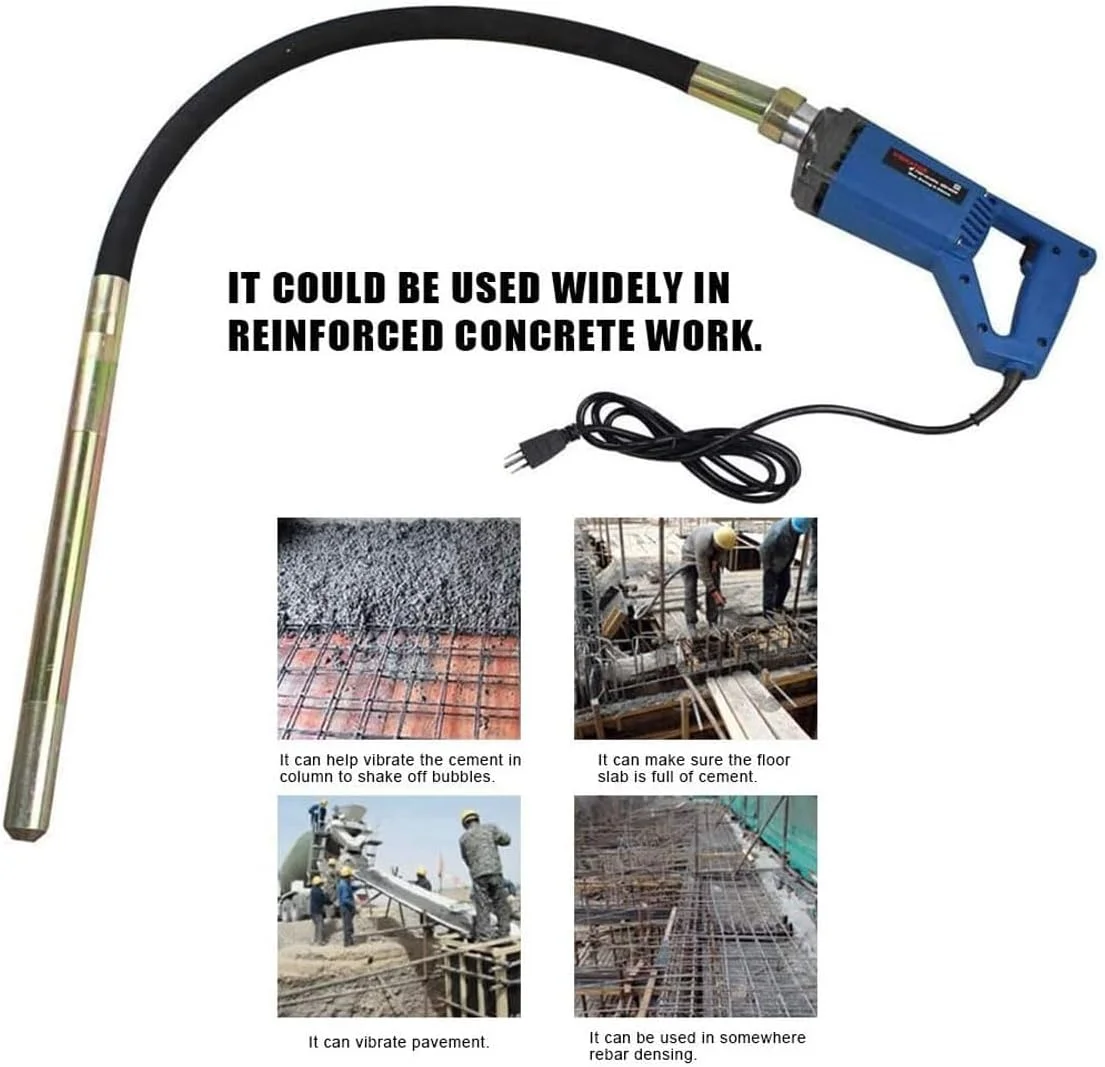 ویبراتور بتن دستی 1200 واتی JOSBY، با شفت انعطاف پذیر 1.5 متری، موتور مسی قدرتمند 230 هرتزی، ابزار ویبره بتن قابل حمل برای نرده های محافظ بزرگراه، ساخت پل ویبراتور بتن دستی 1200 واتی JOSBY، با شفت انعطاف پذیر 1.5 متری، موتور مسی قدرتمند 230 هرتزی، ابزار ویبره بتن قابل حمل برای نرده های محافظ بزرگراه، ساخت پل